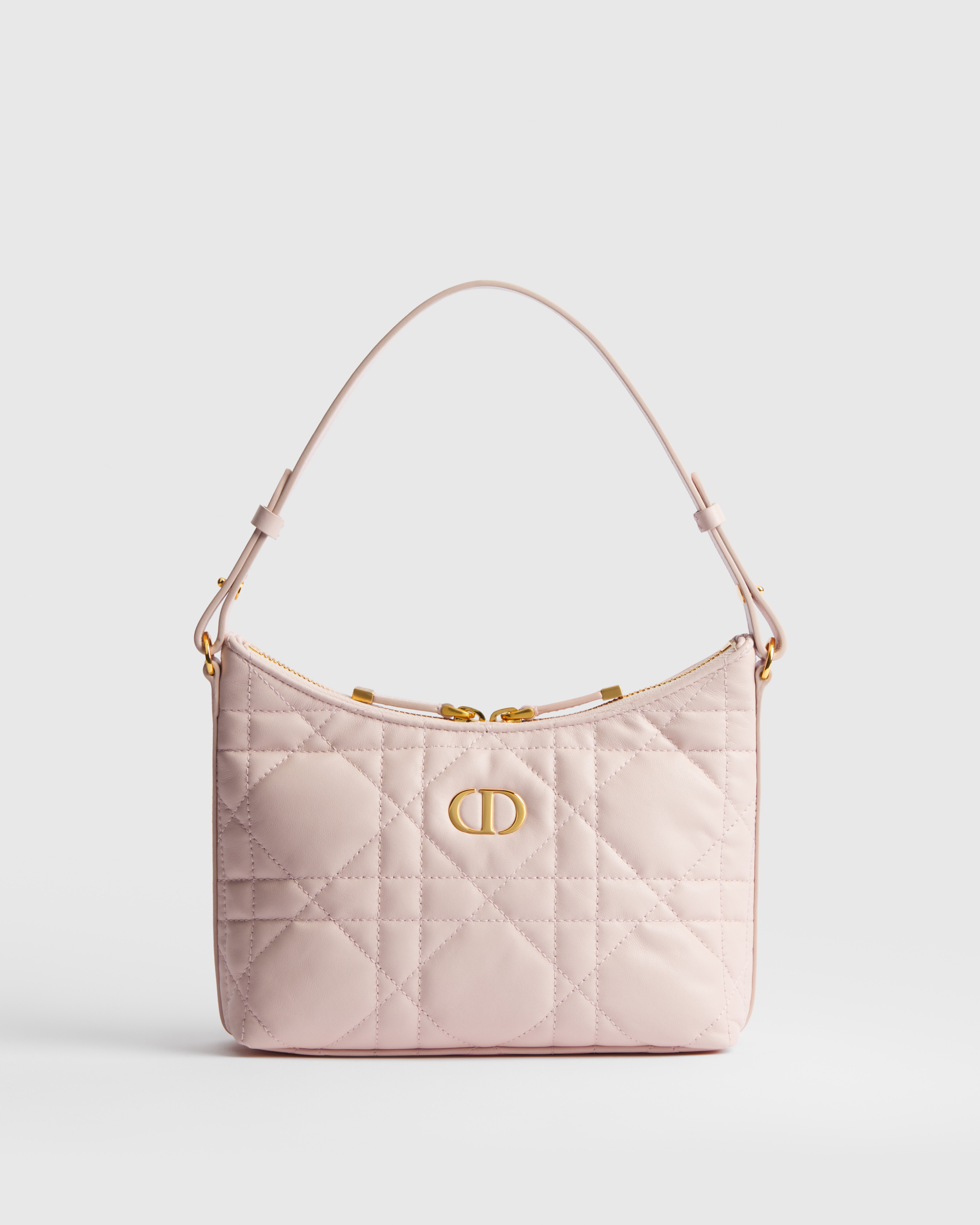 Miss Caro Diorling Mini Bag with Chain Powder Pink Macrocannage Lambskin E01