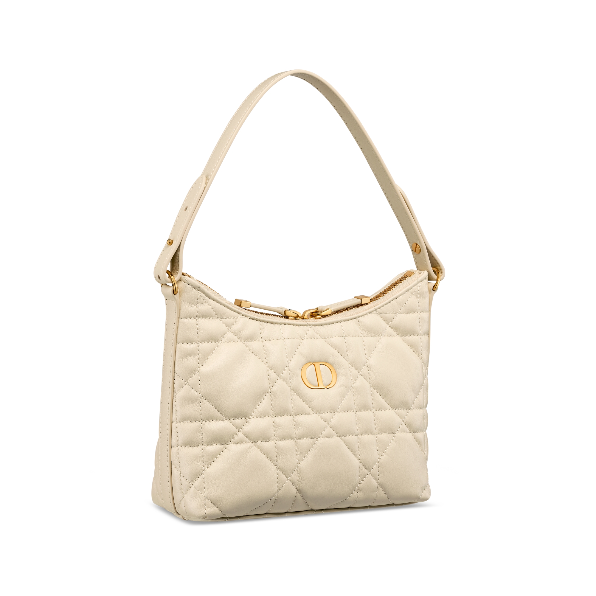 Miss Caro Diorling Mini Bag with Chain Light Beige Macrocannage Lambskin E03
