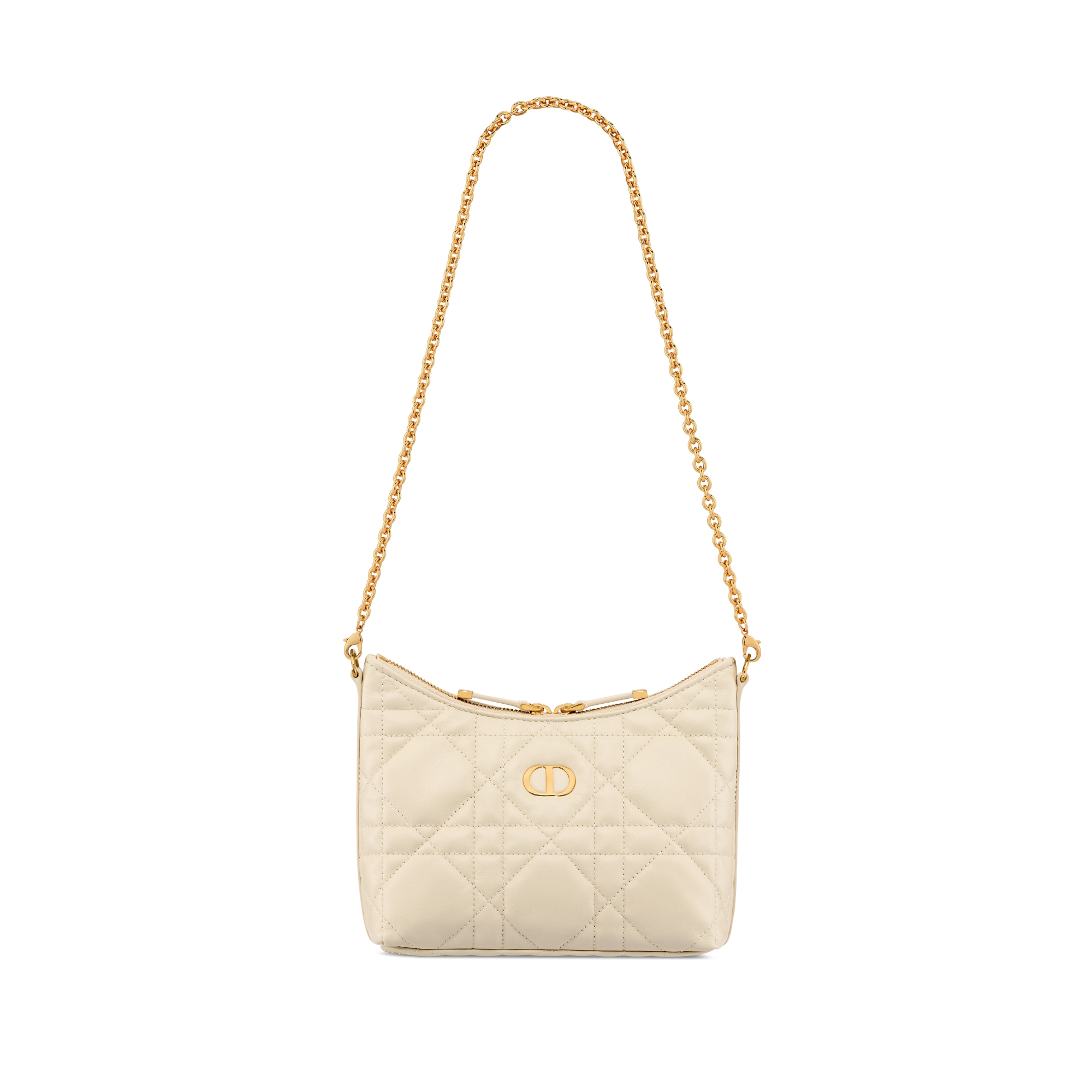 Miss Caro Diorling Mini Bag with Chain Light Beige Macrocannage Lambskin E10