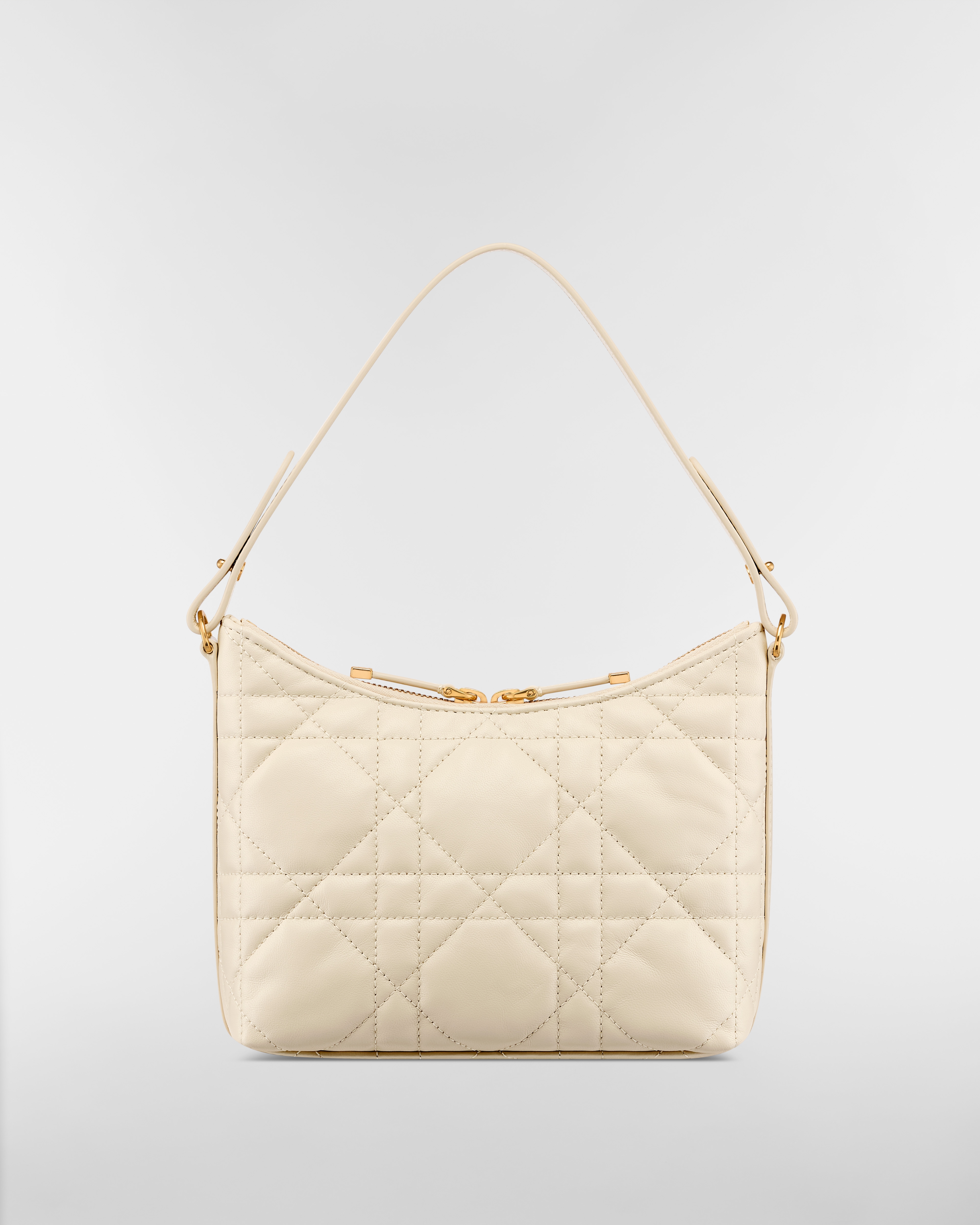 Miss Caro Diorling 附鏈帶迷你包 淺米色 Macrocannage 大籐格紋羊皮 E08