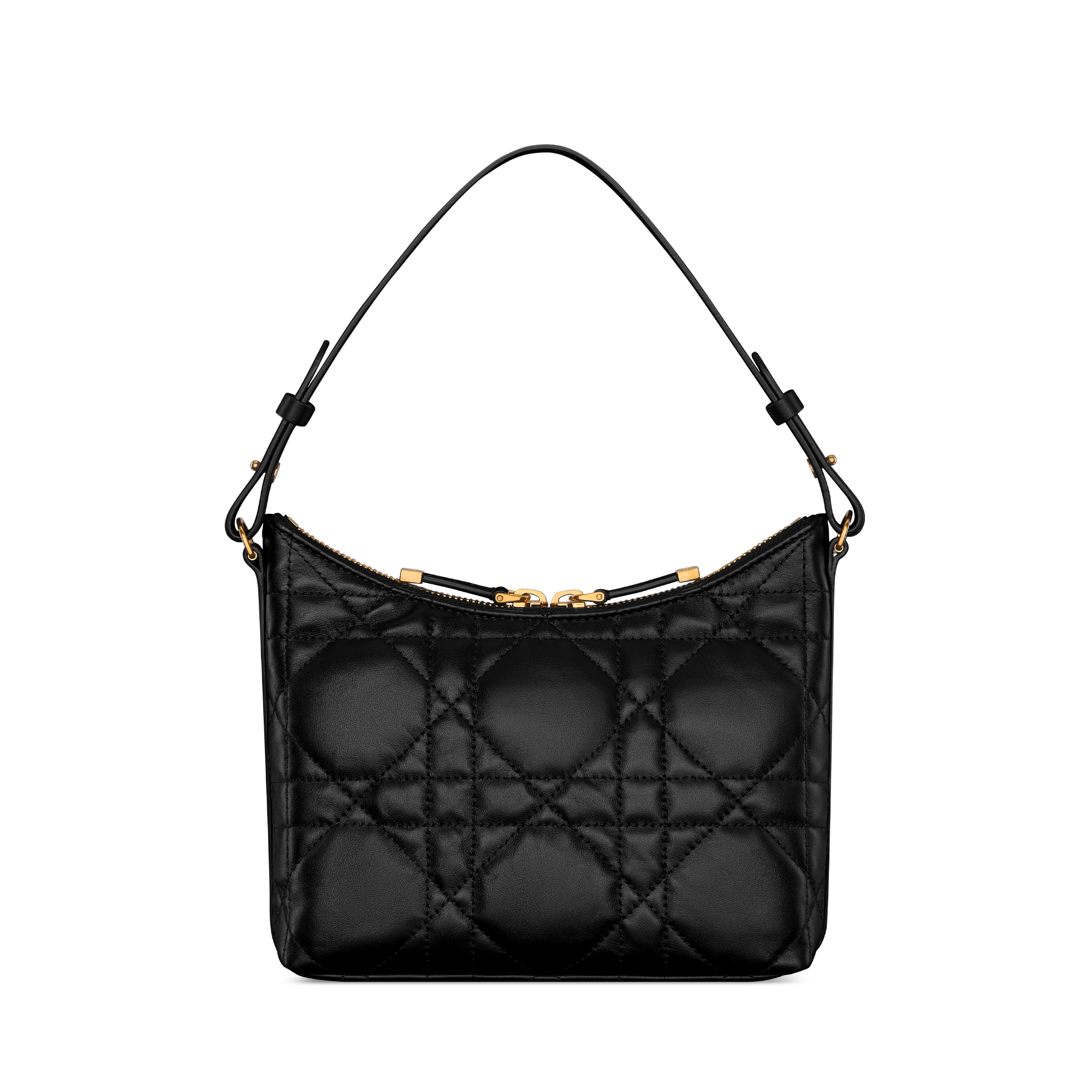 Miss Caro Diorling Minitasche mit Kette Macrocannage Lammleder in Schwarz E08