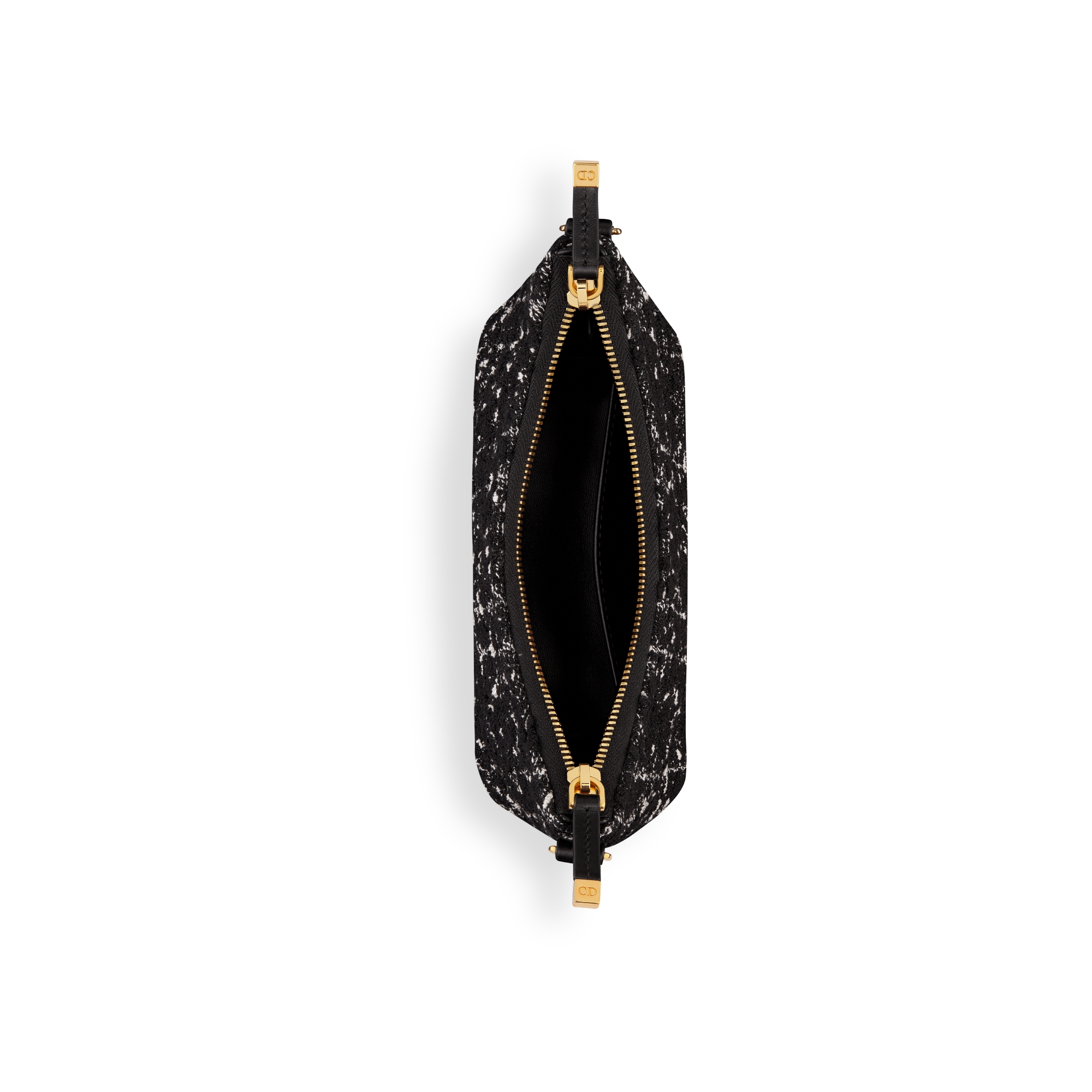 Minibolsa Miss Caro Diorling com alça de corrente Tweed Cannage preto E06