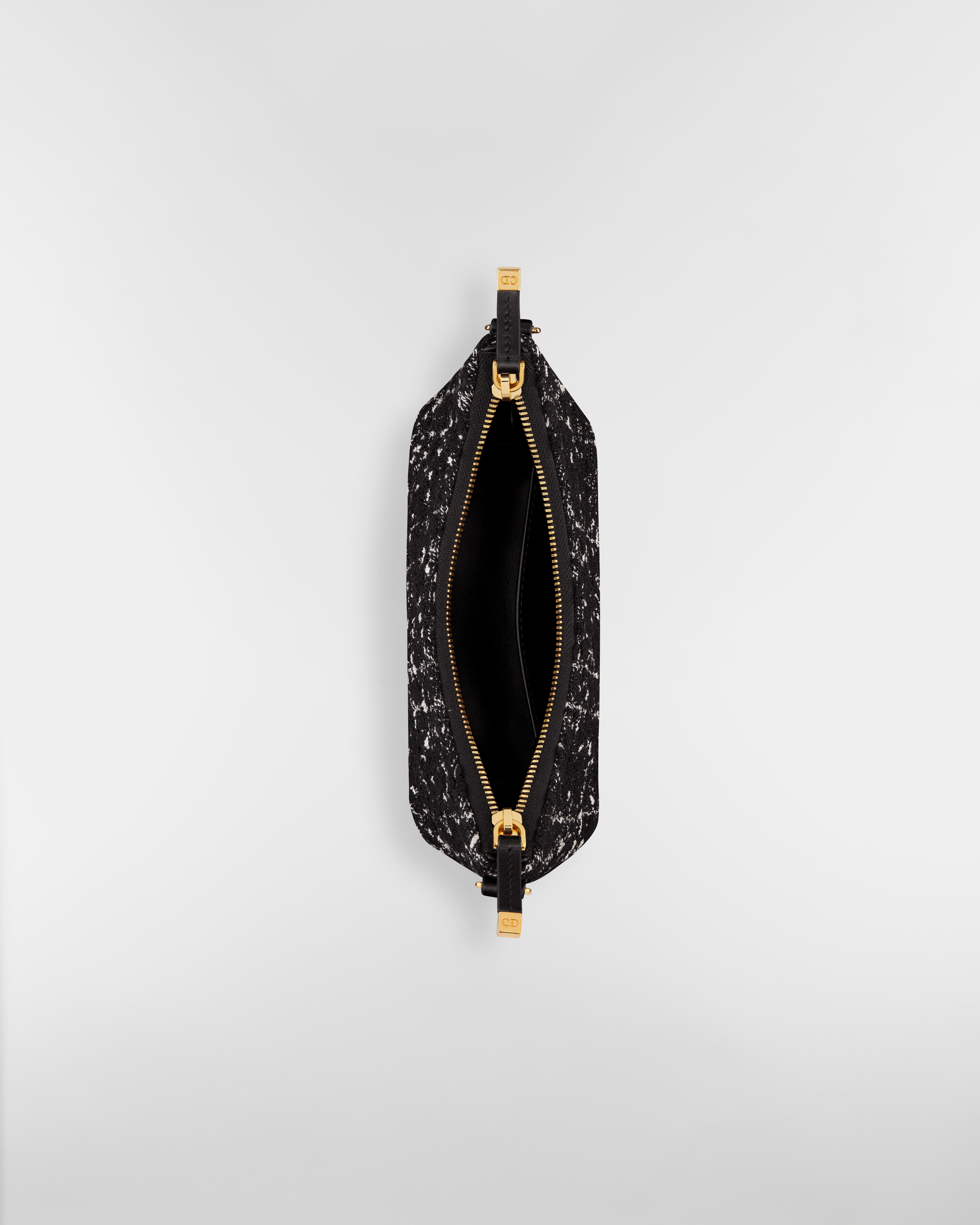 Miniborsa Miss Caro Diorling con catena Tweed Cannage nero E06