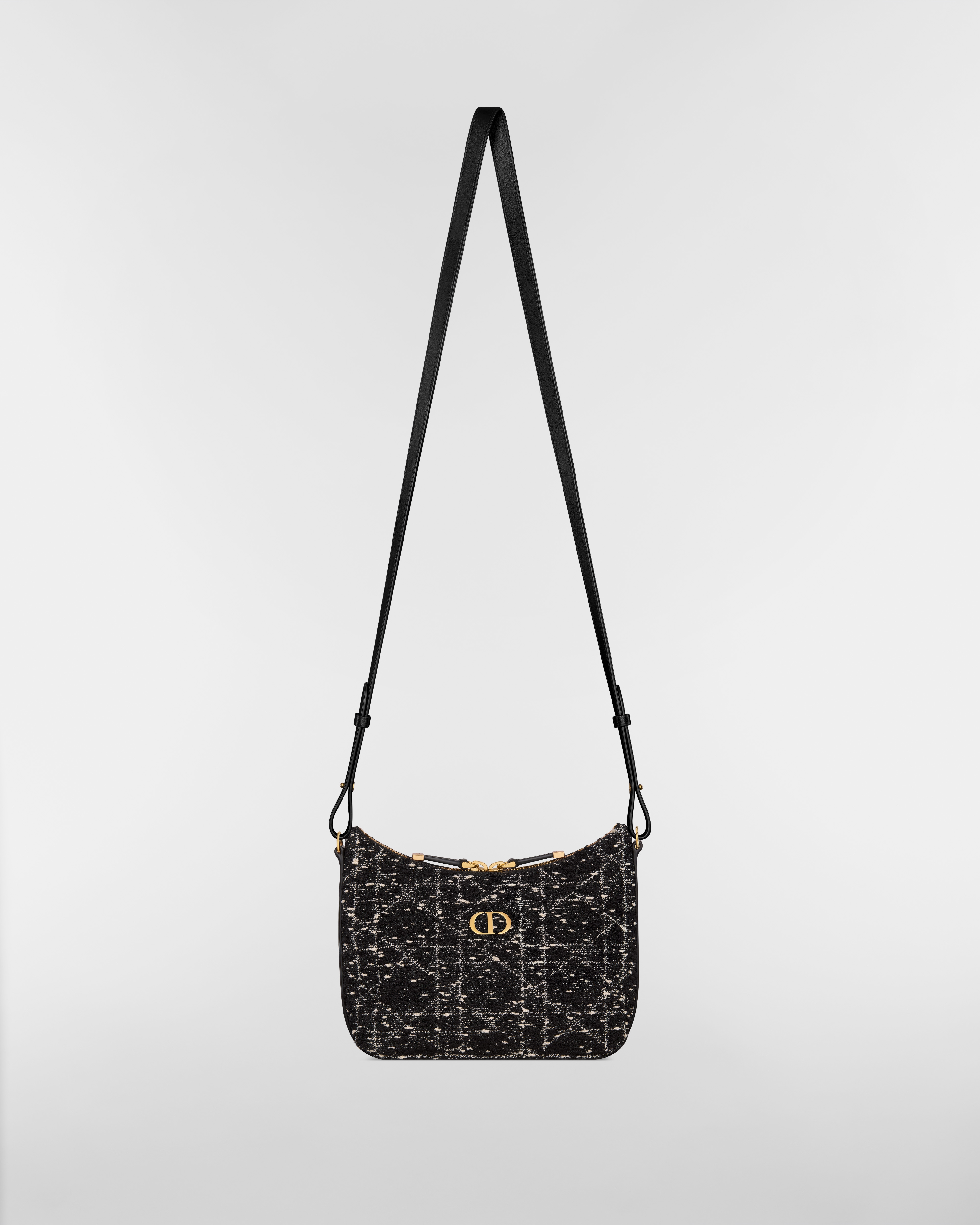 Miss Caro Diorling Minitasche mit Kette Cannage Tweed in Schwarz E07