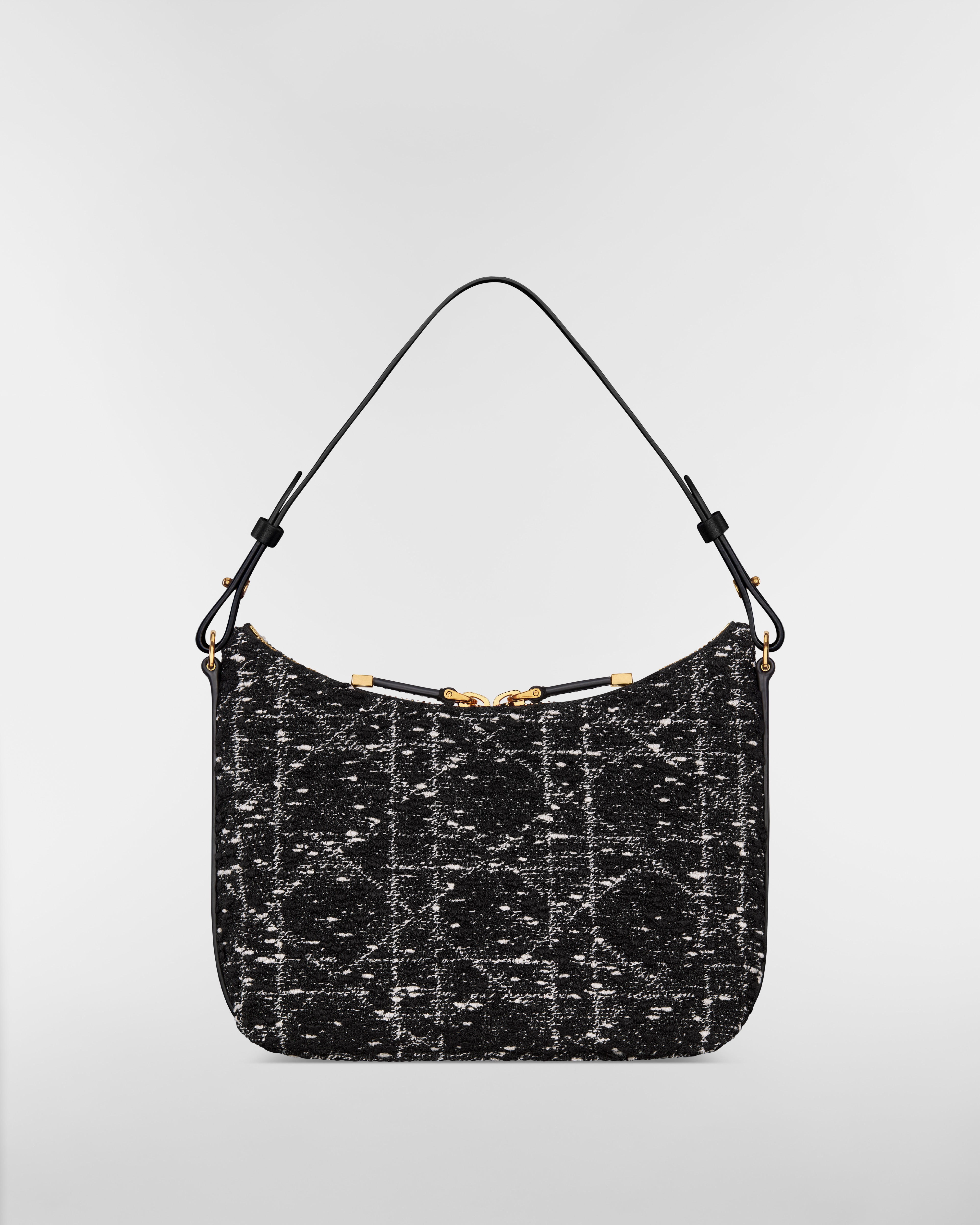 Miss Caro Diorling Minitasche mit Kette Cannage Tweed in Schwarz E08