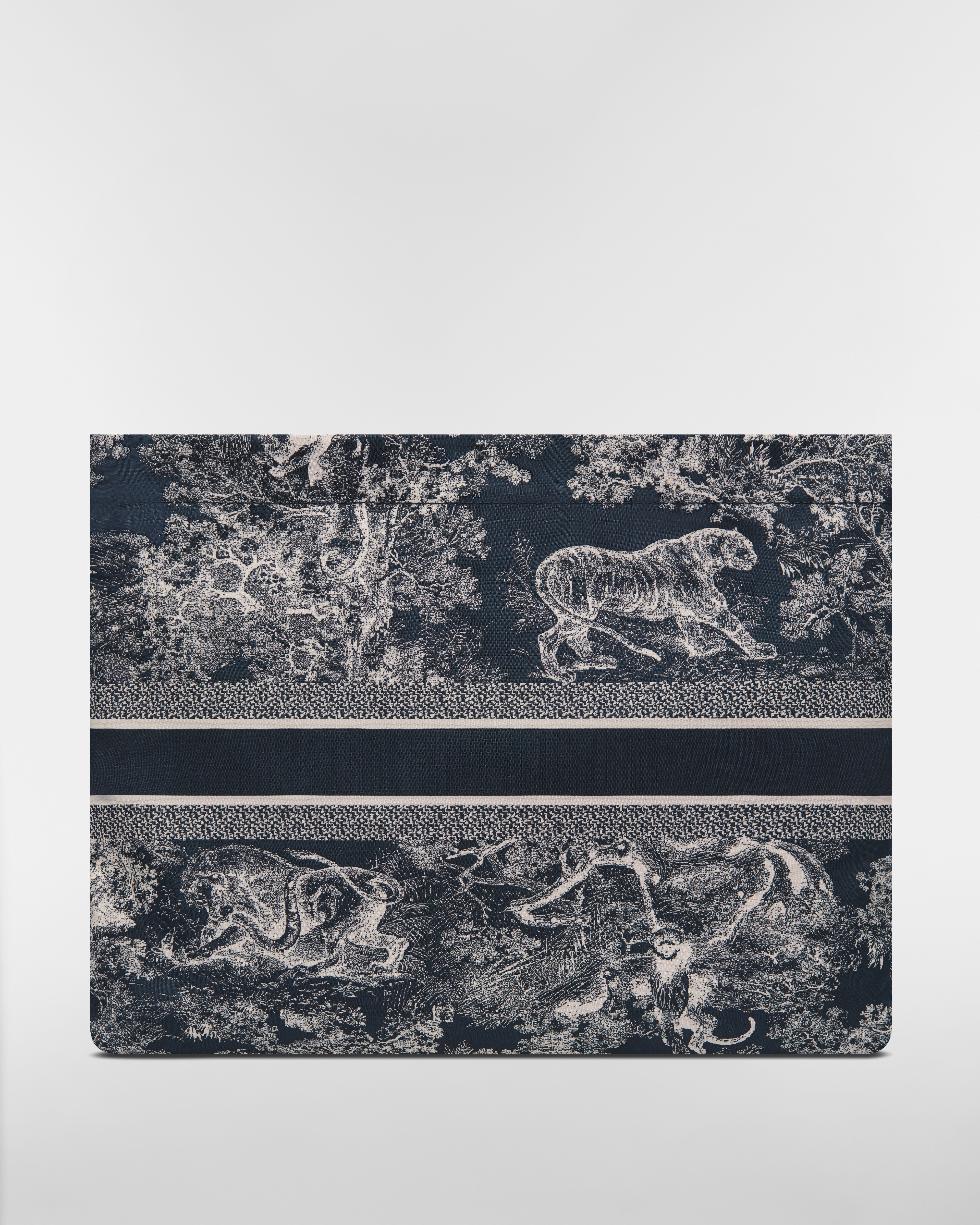 Pochette zippée DiorTravel Tissu technique Toile de Jouy Reverse bleue E08