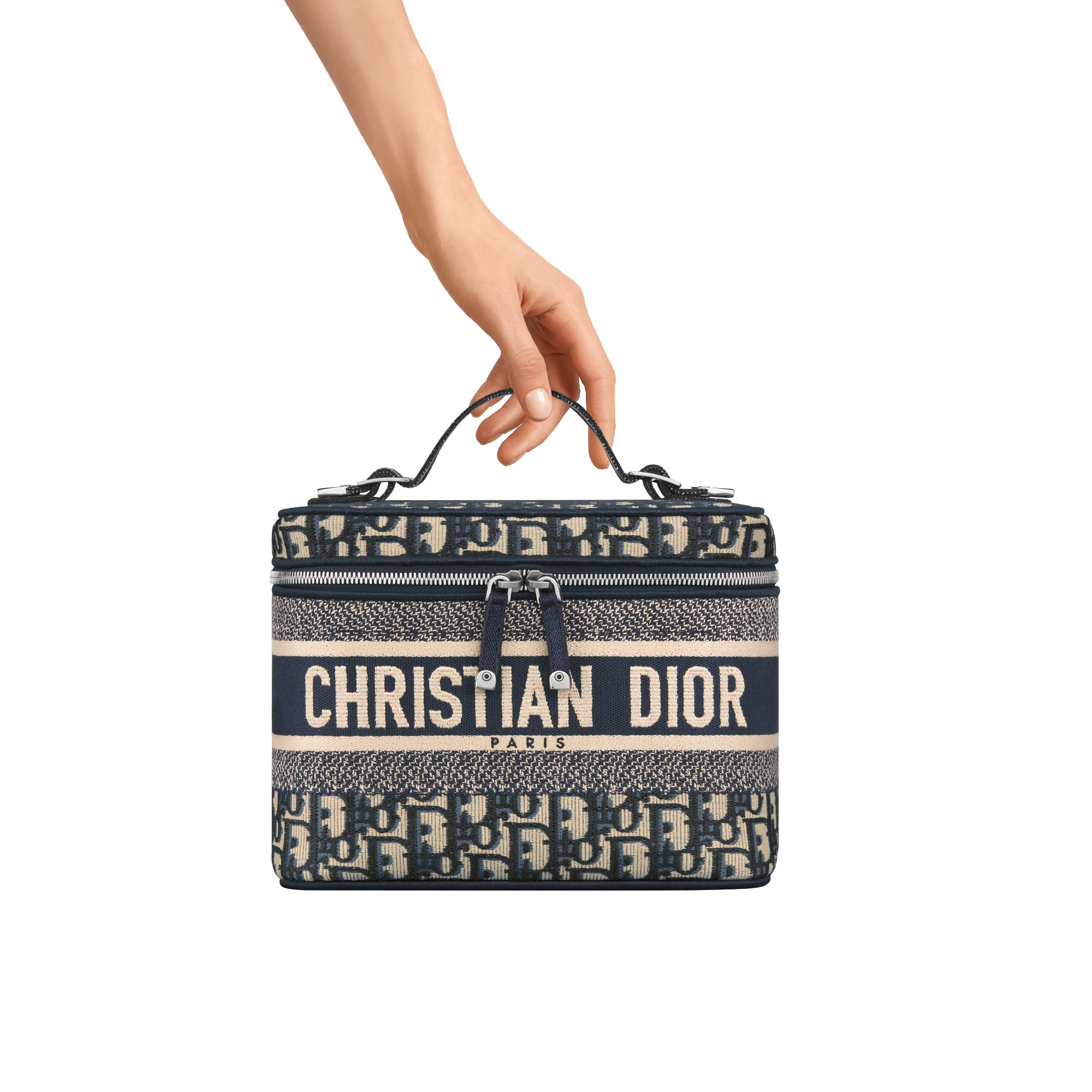DiorTravel Vanity Case Blue Dior Oblique Embroidery E11