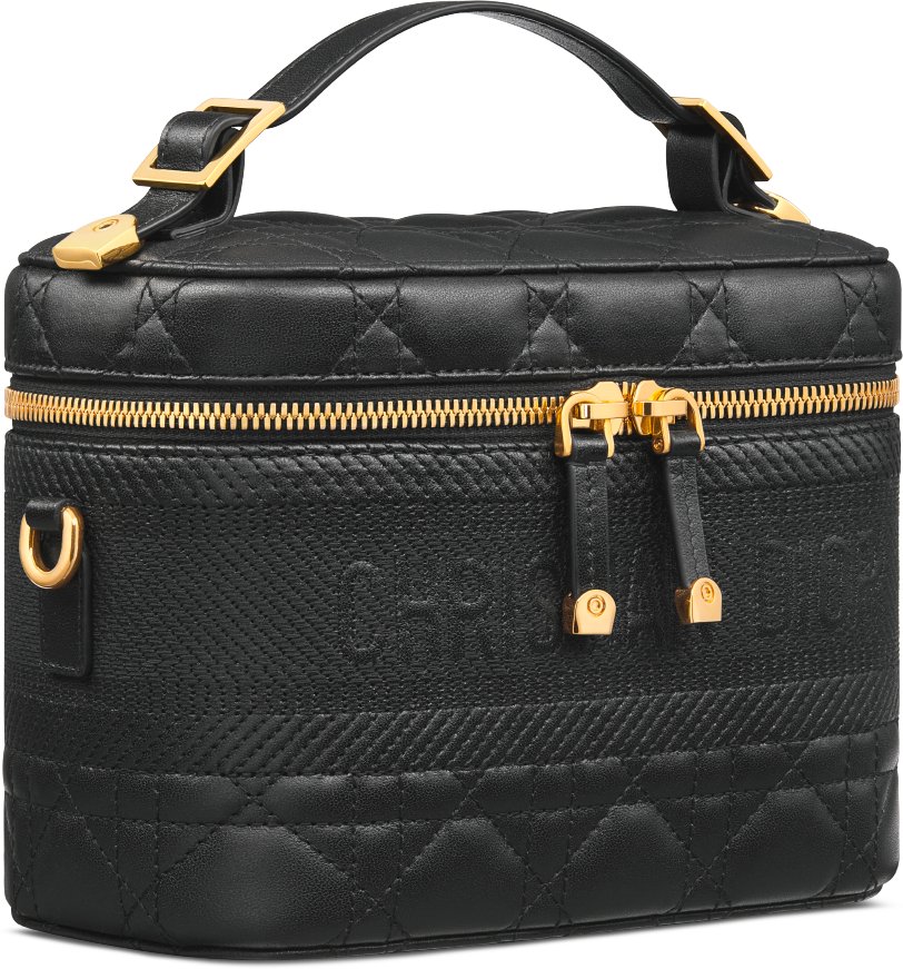Small DiorTravel Vanity Case Black Cannage Lambskin DIOR