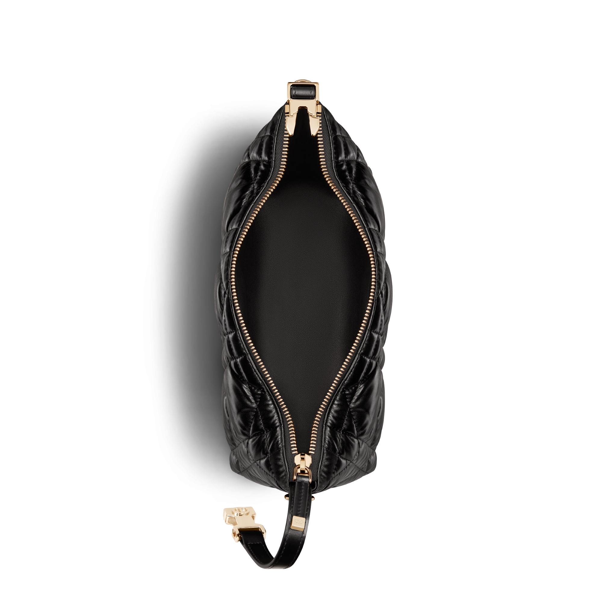 Mittelgroße DiorTravel Nomad Pouch Macrocannage Kalbsleder in Schwarz E06