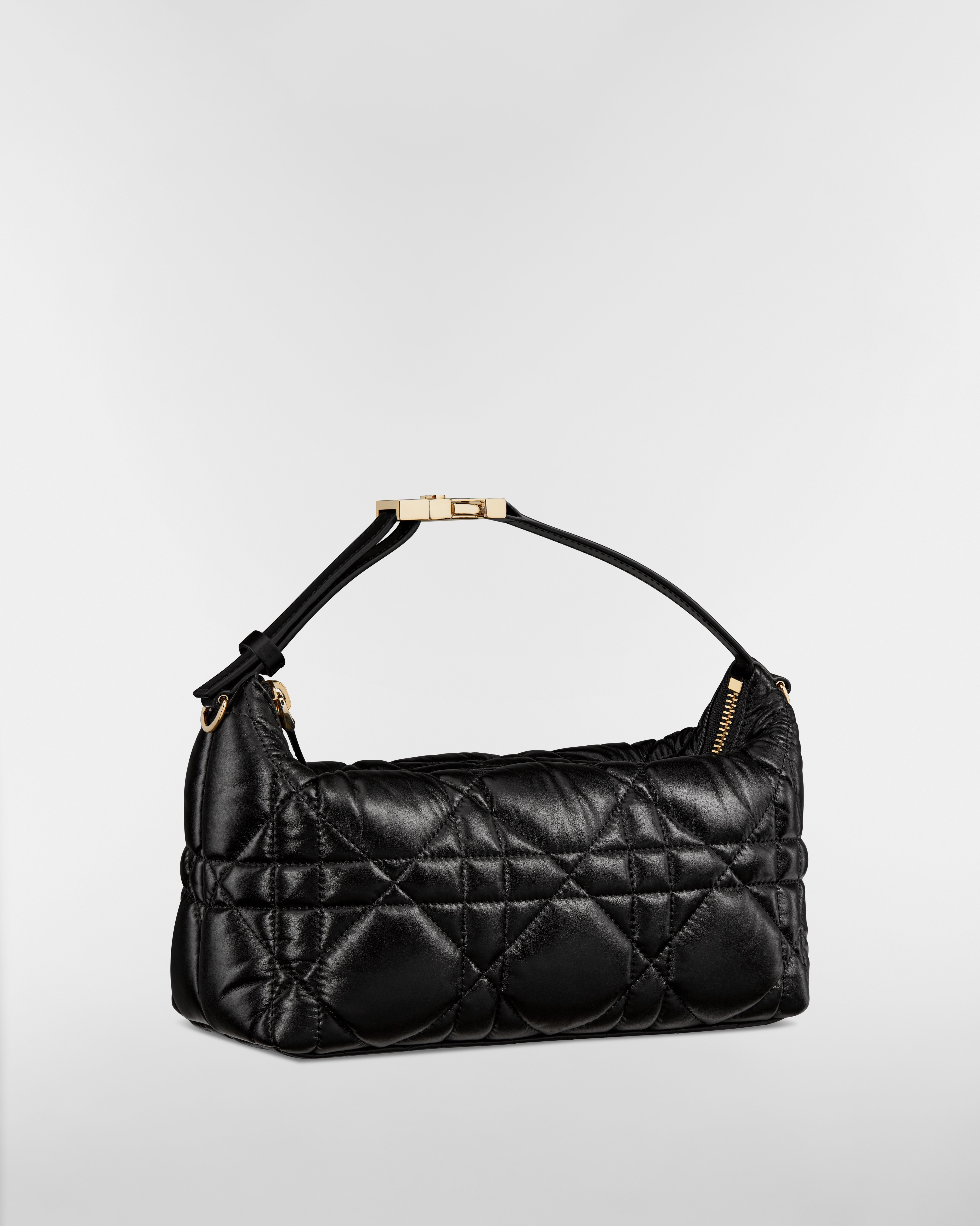 Medium DiorTravel Nomad Pouch Black Macrocannage Calfskin E03