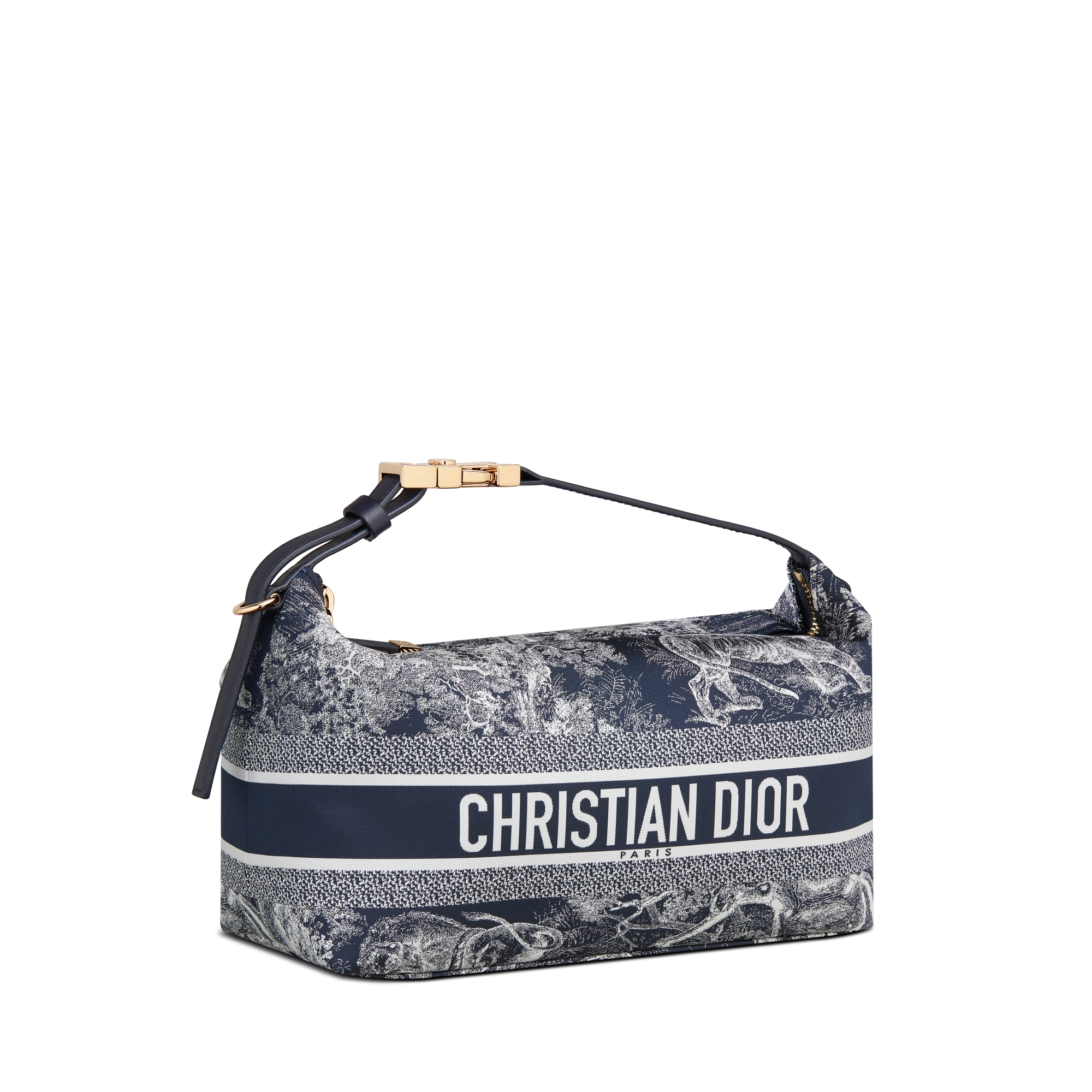 Middelgrote DiorTravel Nomad-pouch Blauwe technische stof met Toile de Jouy Reverse-motief E03