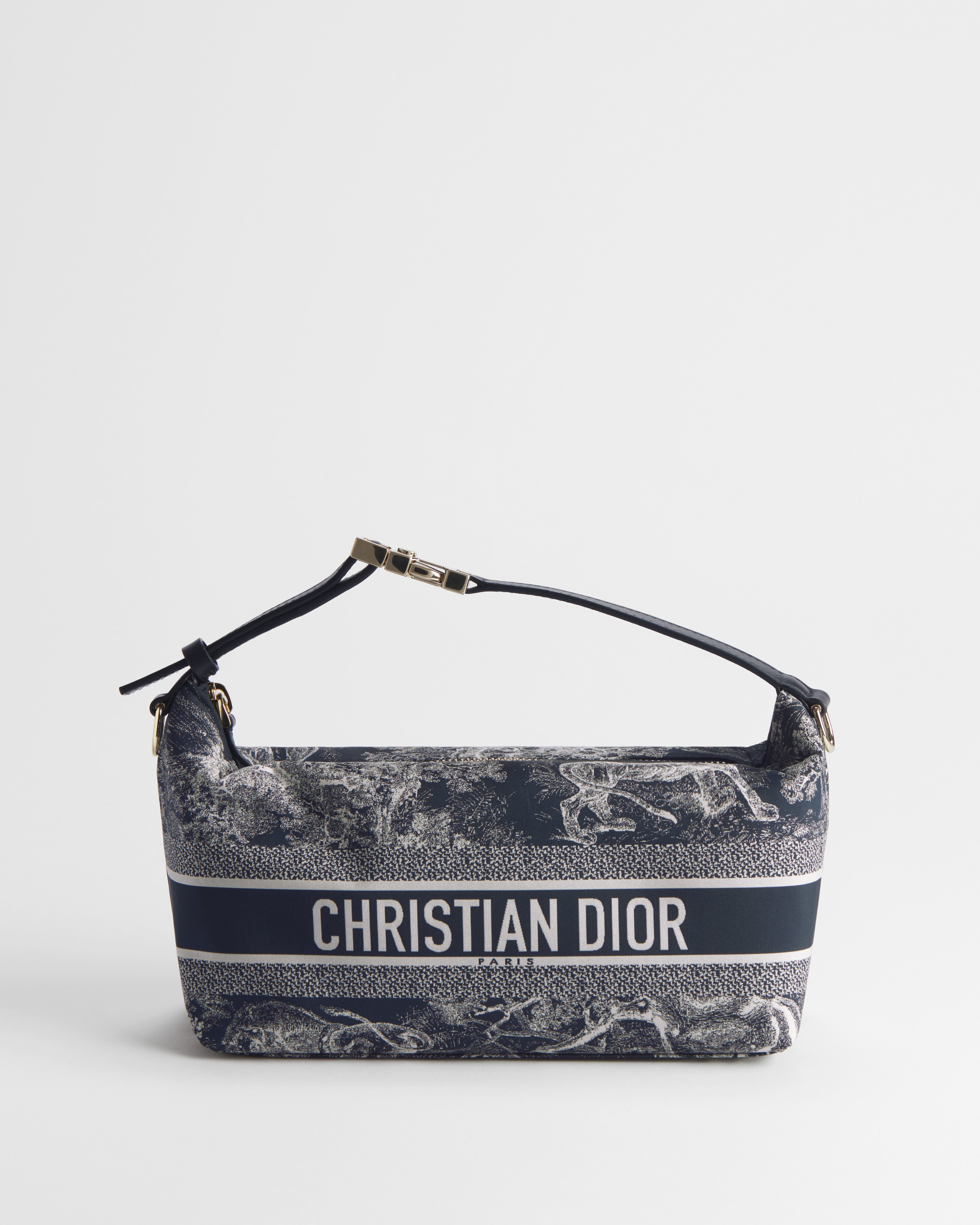 Middelgrote DiorTravel Nomad-pouch Blauwe technische stof met Toile de Jouy Reverse-motief E01