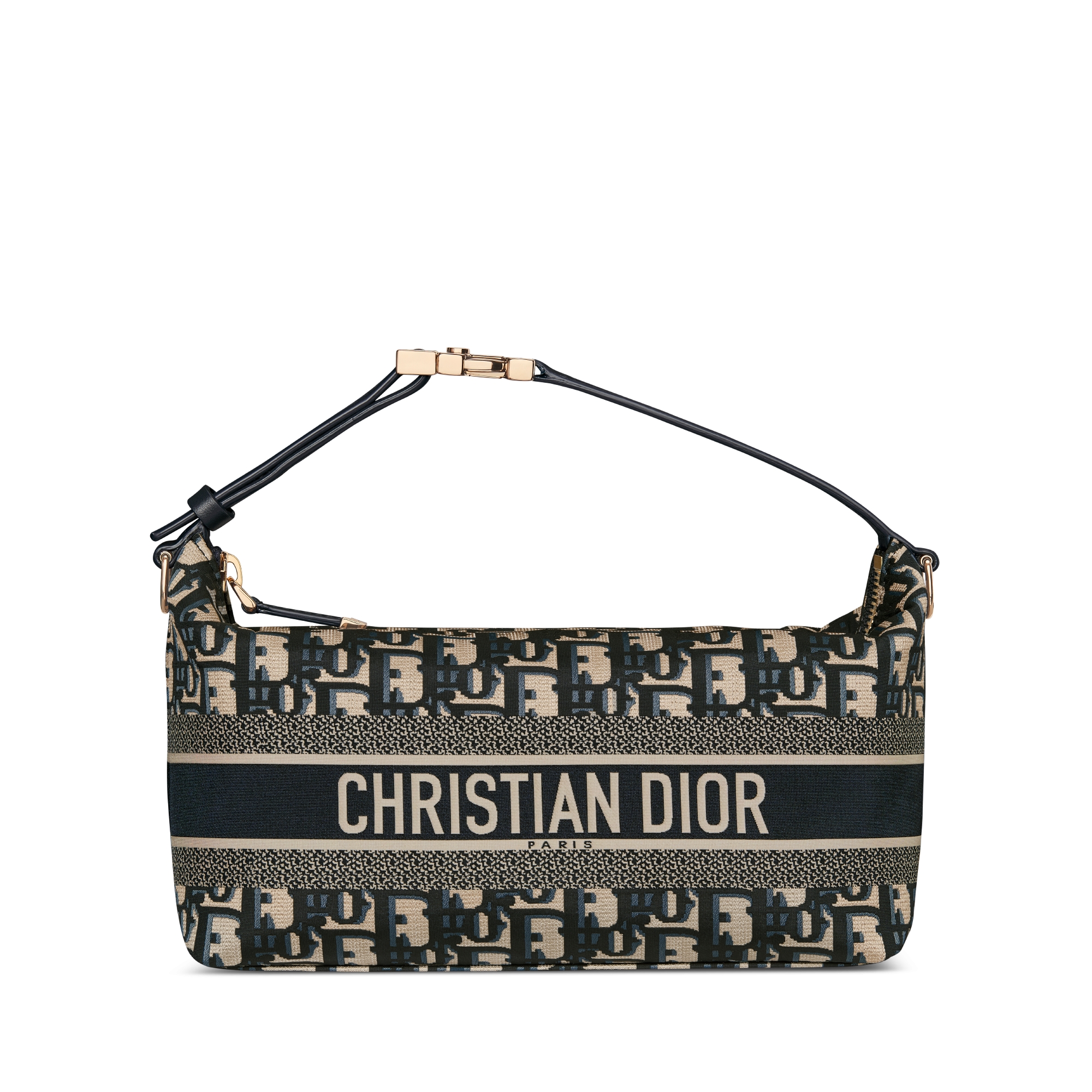 Medium DiorTravel Nomad Pouch Blue Dior Oblique Technical Fabric E01