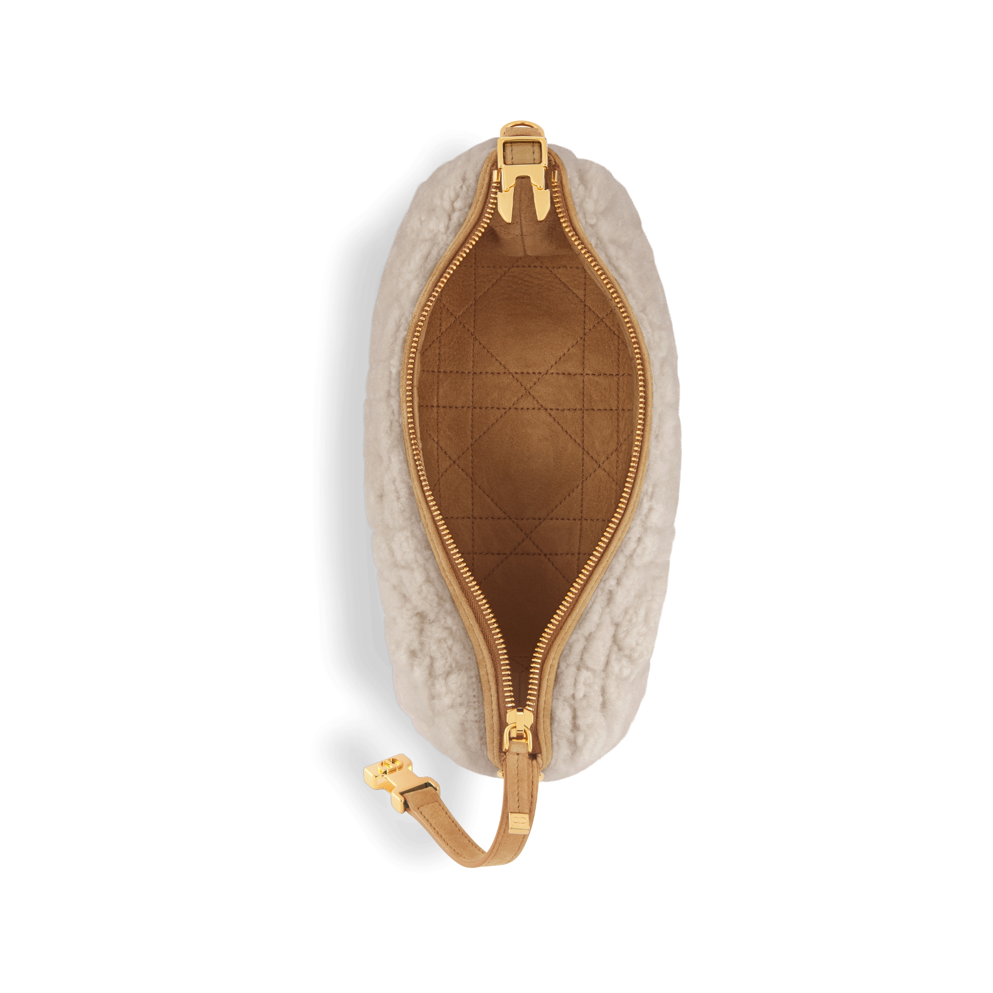 Pochette Nomad DiorTravel Medium Peau lainée d'agneau Cannage écrue E06