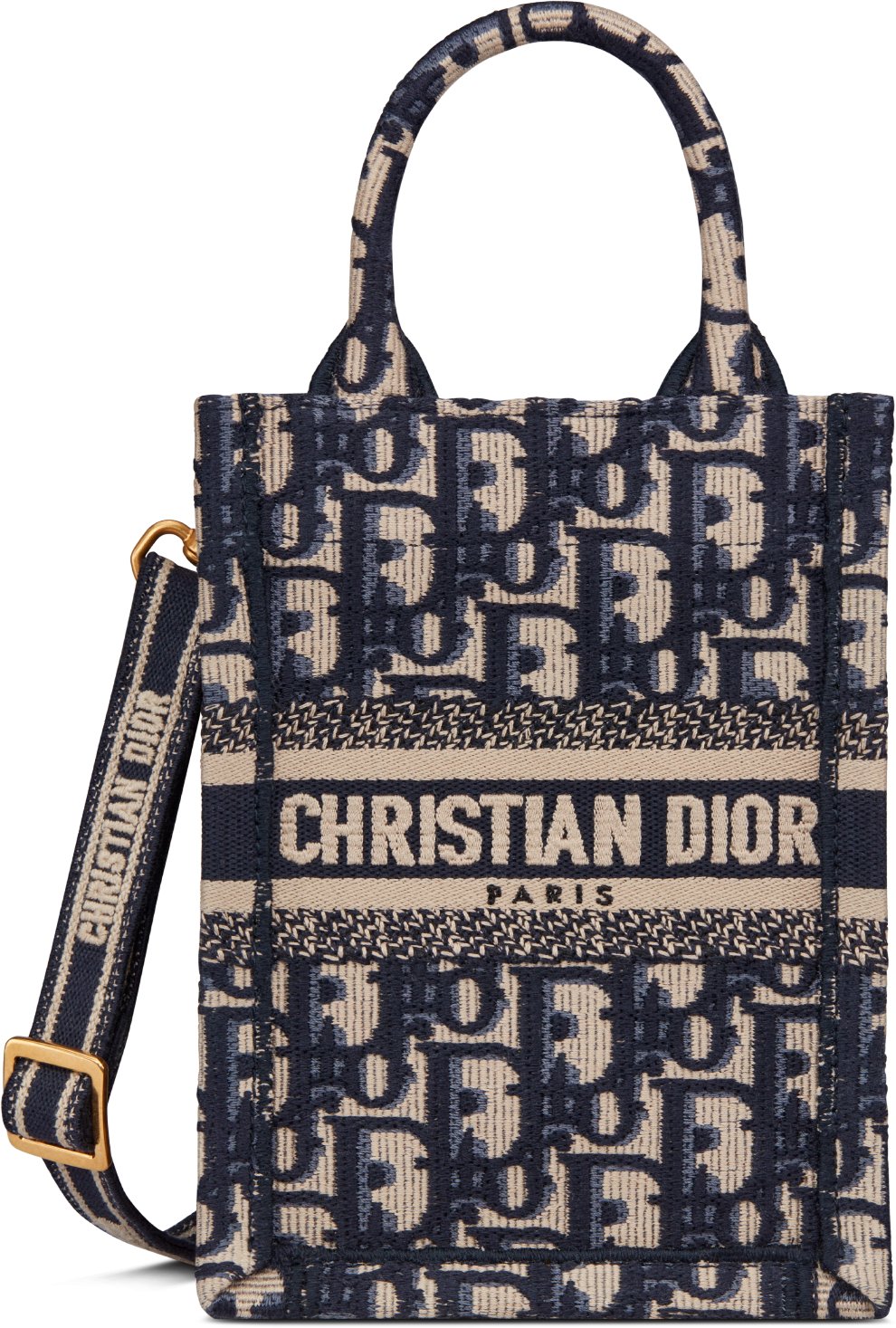 Mini Vertical Dior Book Tote Blue Dior Oblique Embroidery 13 x 18 x 5 cm DIOR