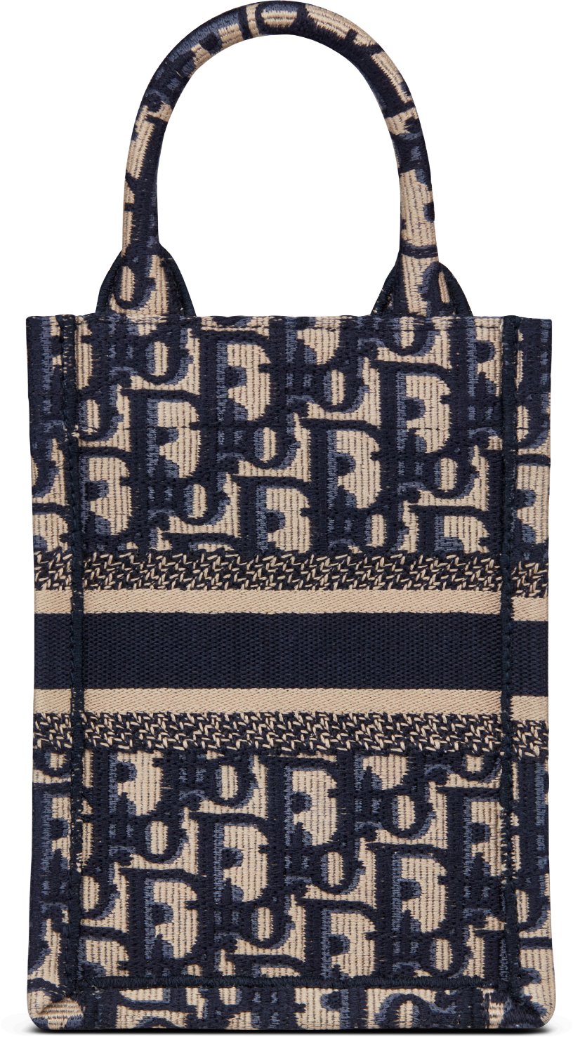 Mini Vertical Dior Book Tote Blue Dior Oblique Embroidery 13 x 18 x 5 cm DIOR