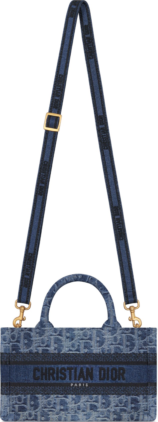 DIOR Mini Dior Book Tote Blue Denim Dior Oblique Jacquard 21.5 X 13 X 7.5 Cm Women