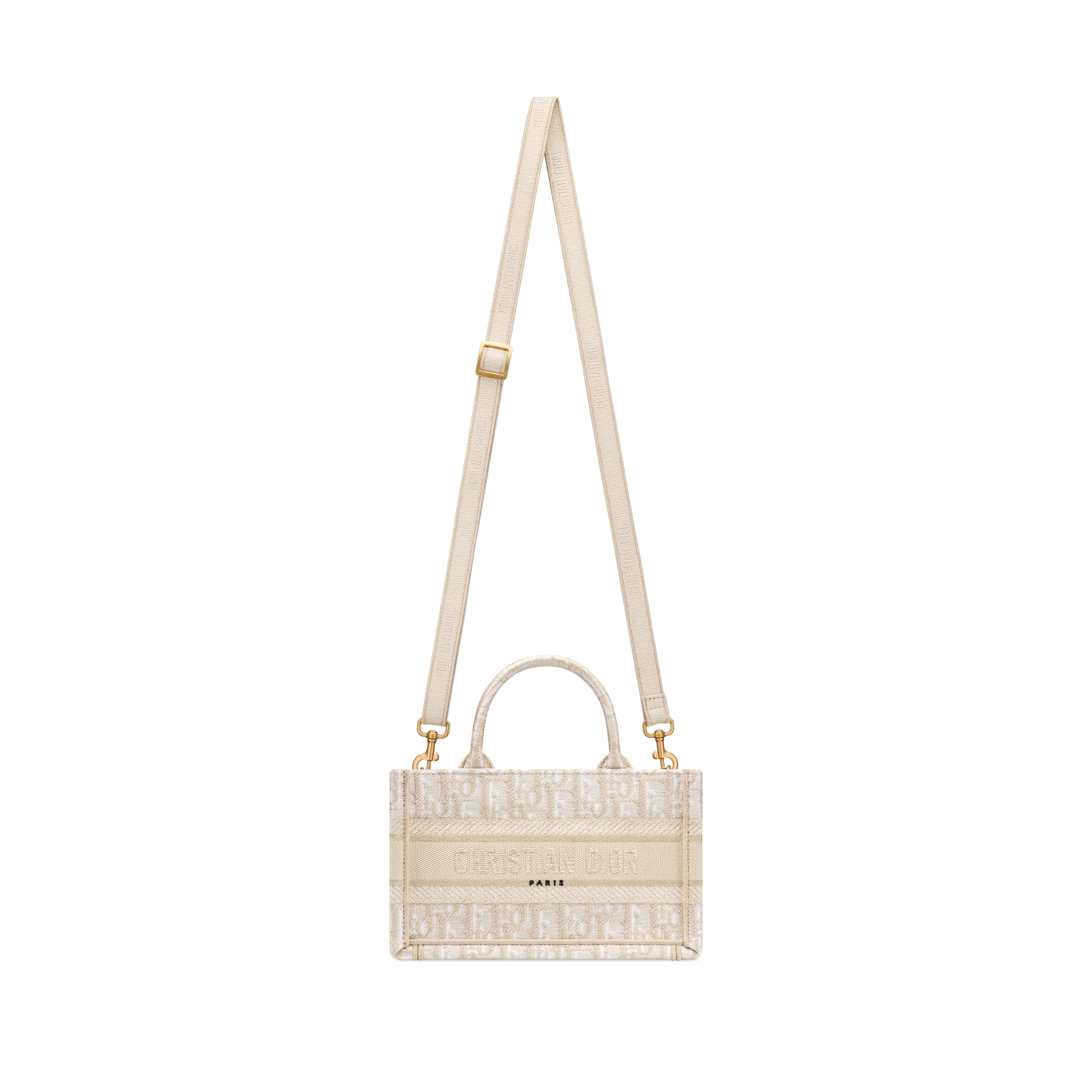 Bolsa Dior Book Tote míni Bordado Dior Oblique dourado (21,5 x 13 x 7,5 cm) E07