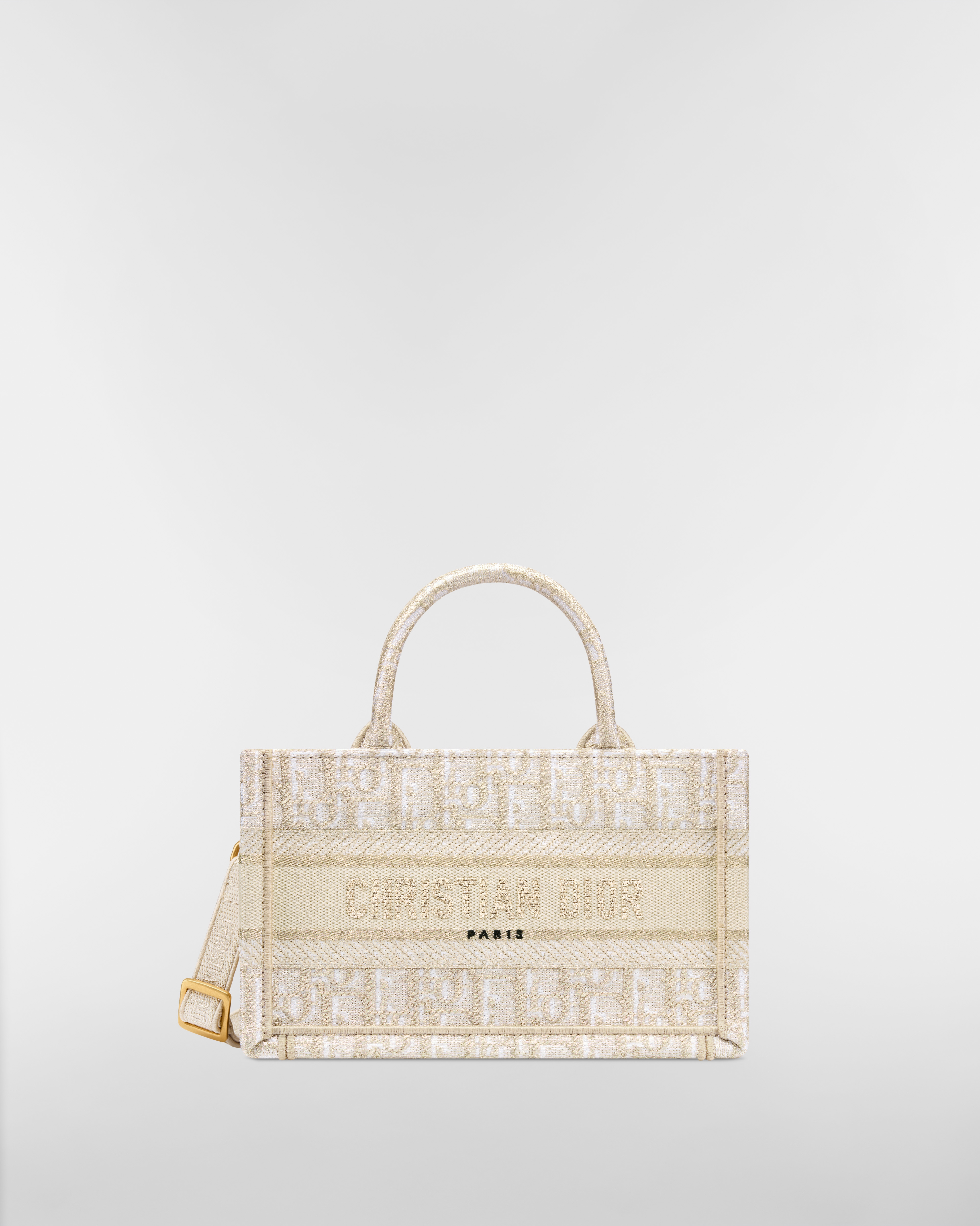 Dior Book Tote 迷你托特包 金色調 Dior Oblique 刺繡（21.5 x 13 x 7.5 公分） E01