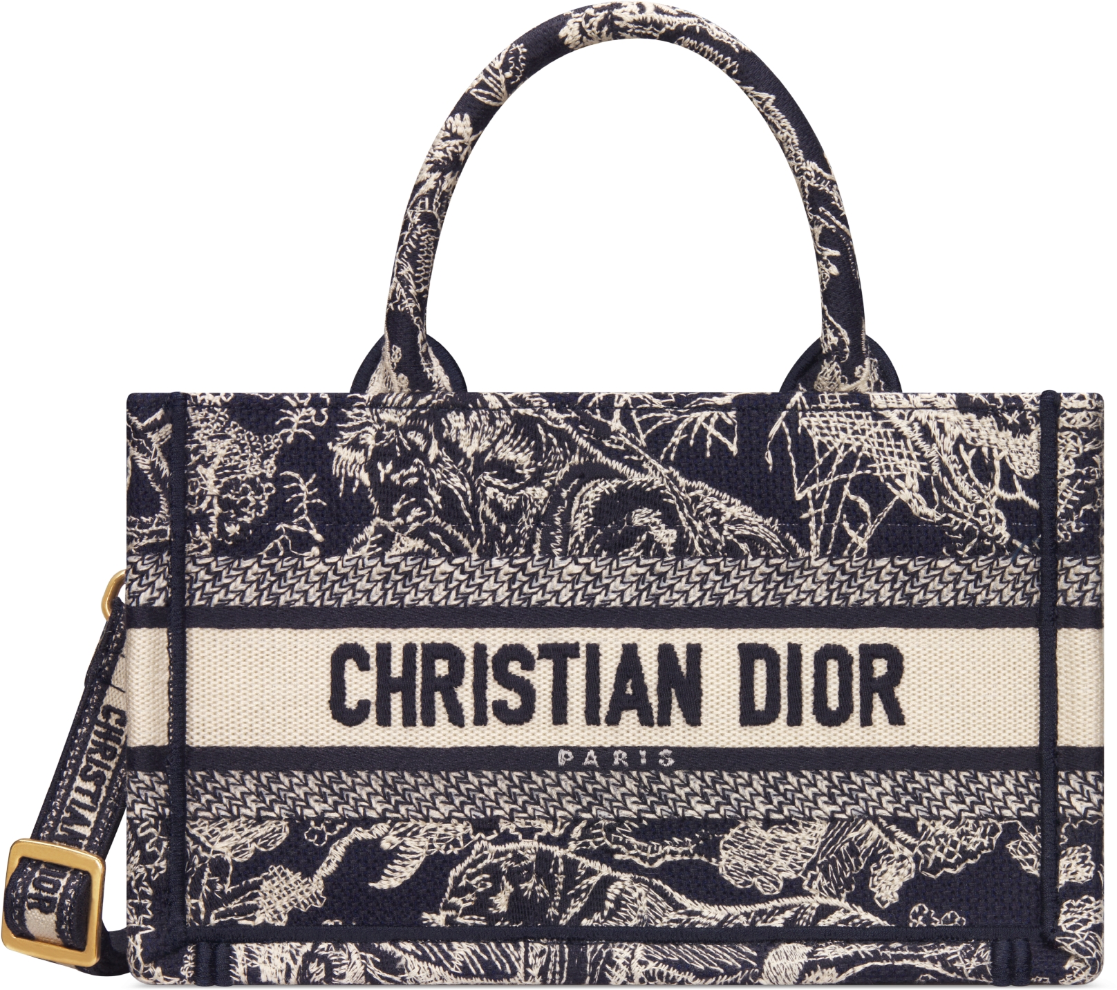 DIOR | Dior Book Tote バッグ ミニ トワル ドゥ ジュイ リバース エンブロイダリー (21.5 x 13 x 7.5 cm)