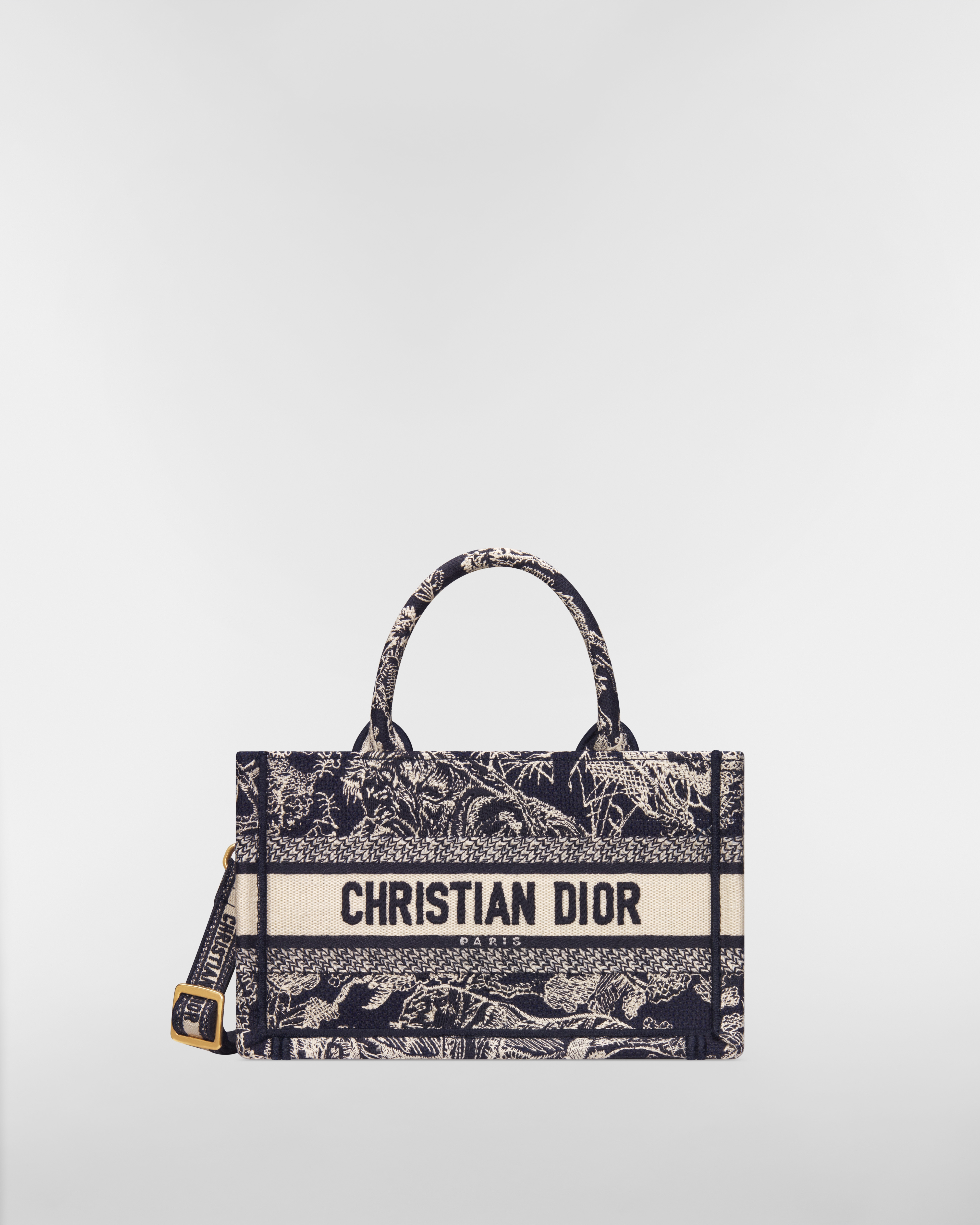 Mini Dior Book Tote Blue Toile de Jouy Reverse Embroidery (21.5 x 13 x 7.5 cm) E01