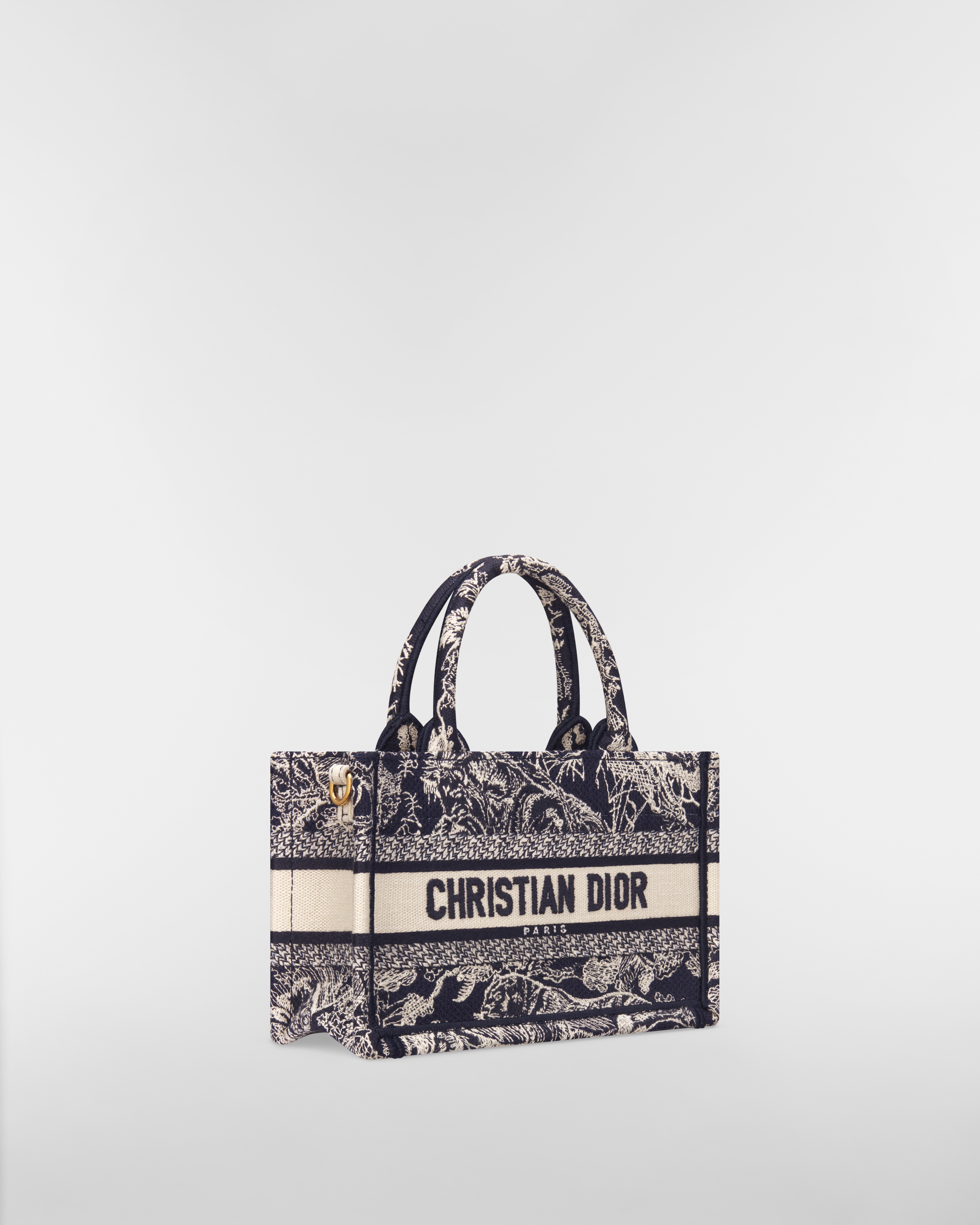 Sac Dior Book Tote Mini Broderie Toile de Jouy Reverse bleue (21,5 x 13 x 7,5 cm) E03