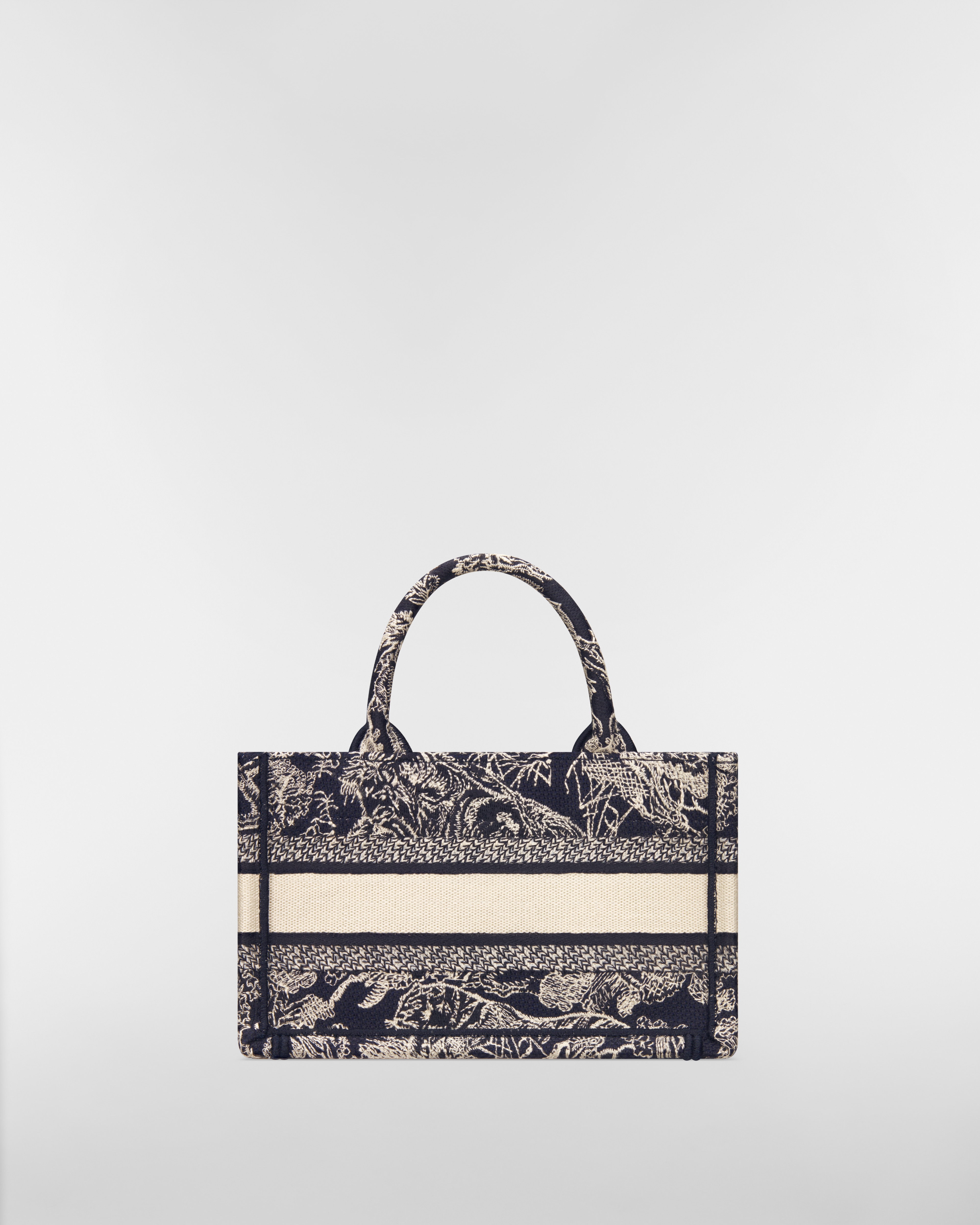 Sac Dior Book Tote Mini Broderie Toile de Jouy Reverse bleue (21,5 x 13 x 7,5 cm) E08