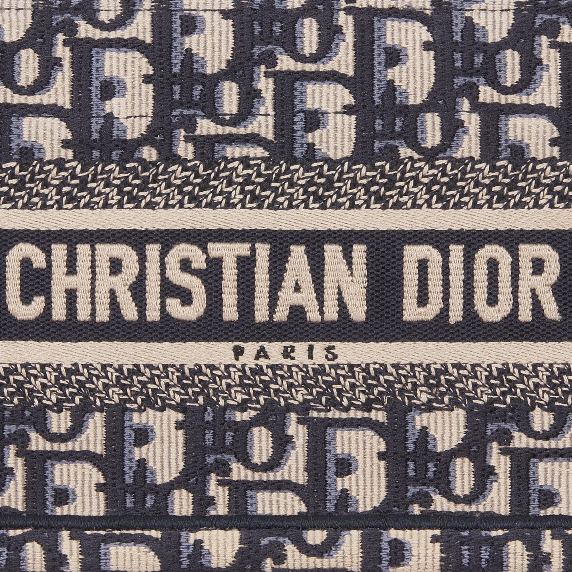 Mini Dior Book Tote Dior Oblique Stickerei in Blau (21,5 x 13 x 7,5 cm) E09