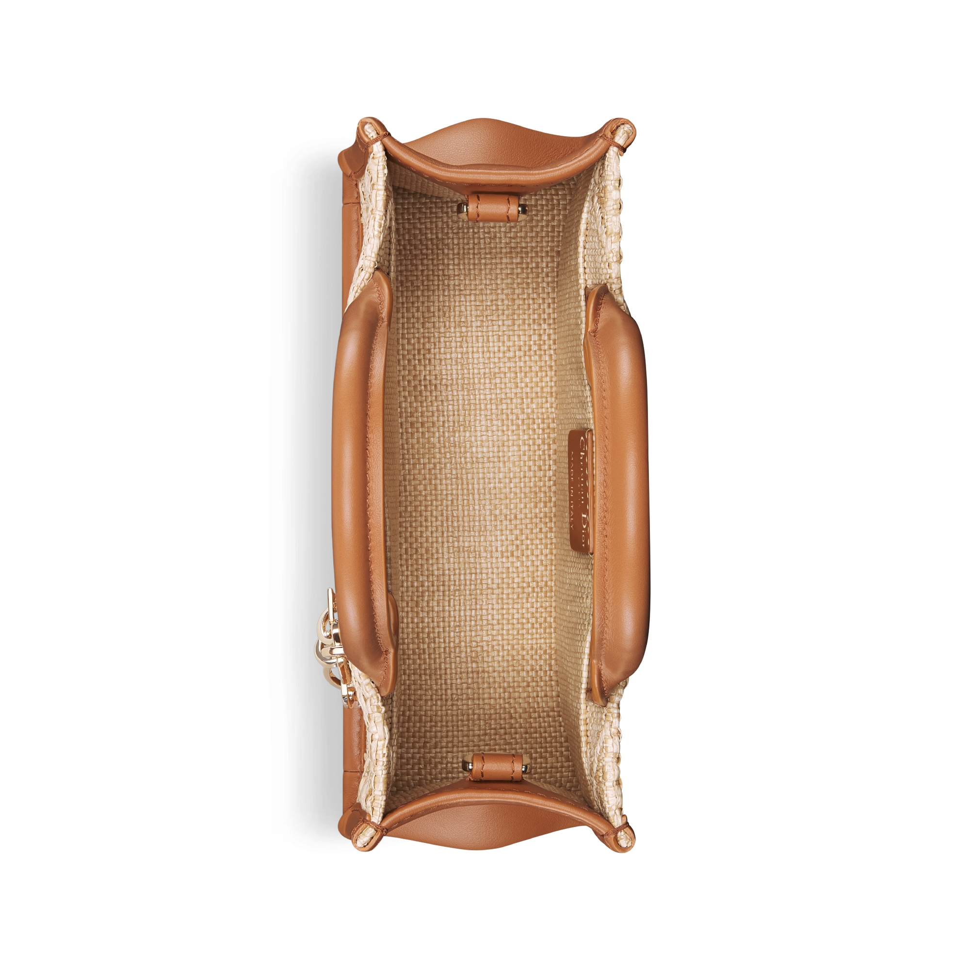 Mini Dior Book Tote Beige Cannage Raffia (21.5 x 13 x 7.5 cm) E06