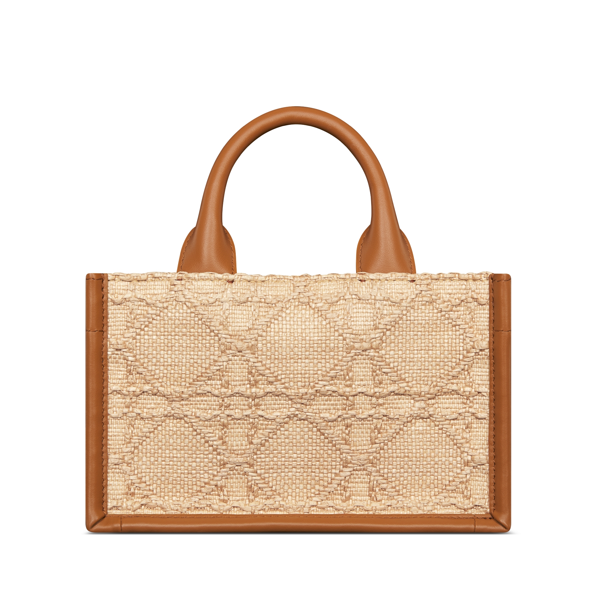 Mini Dior Book Tote Beige Cannage Raffia (21.5 x 13 x 7.5 cm) E08