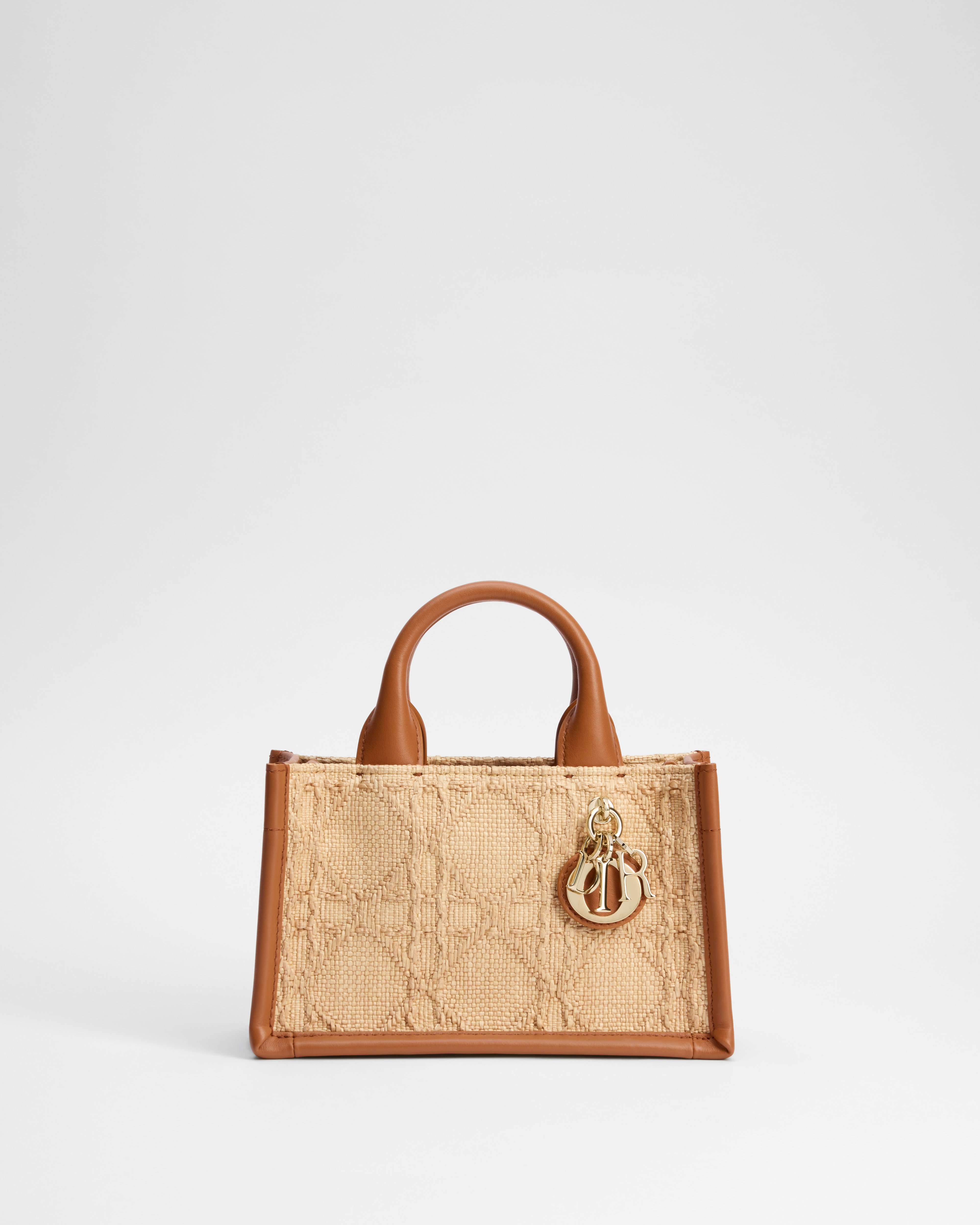 Mini Dior Book Tote Beige Cannage Raffia (21.5 x 13 x 7.5 cm)