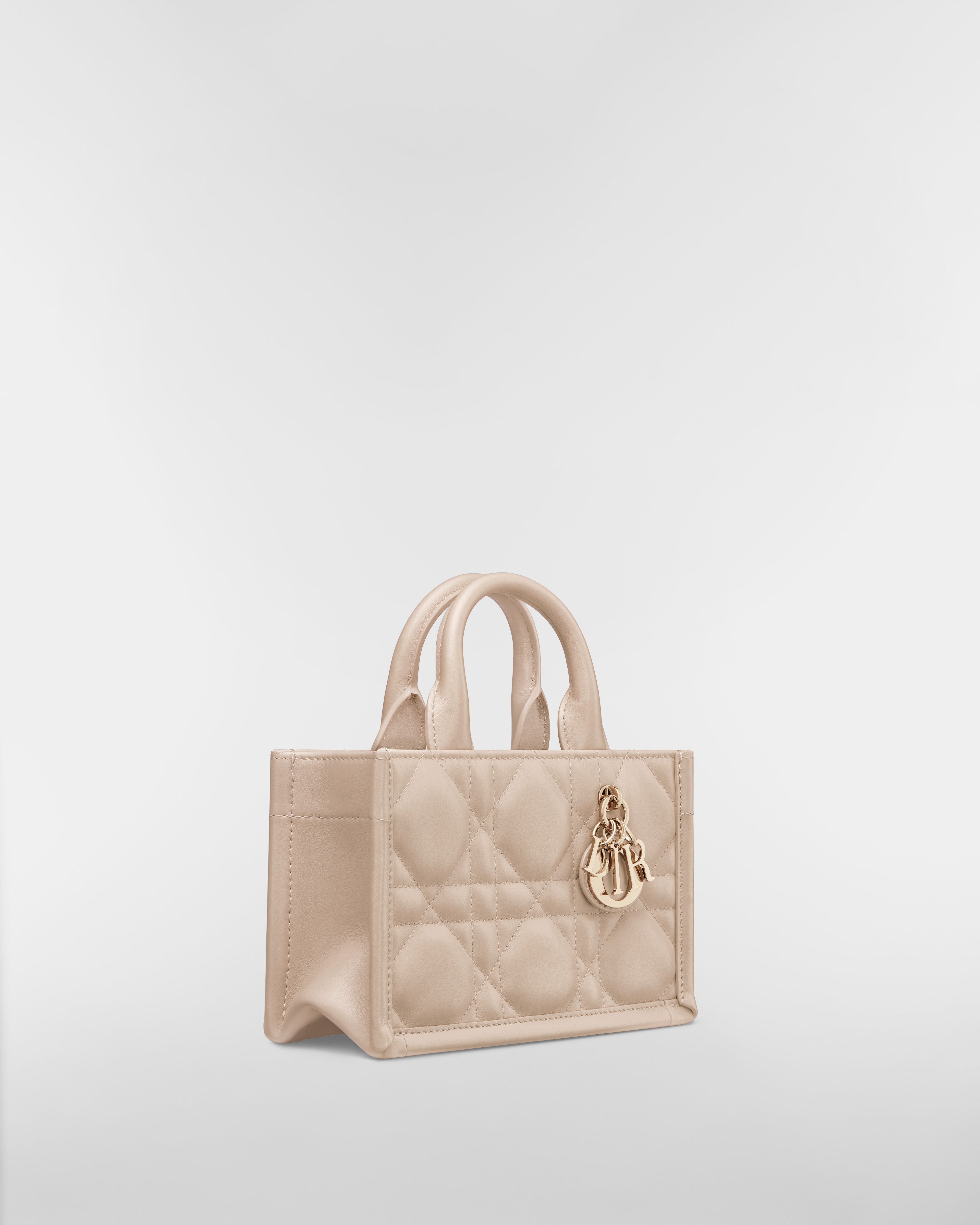Borsa mini Dior Book Tote Pelle di vitello Macrocannage beige tenue (21,5 x 13 x 7,5 cm) E03