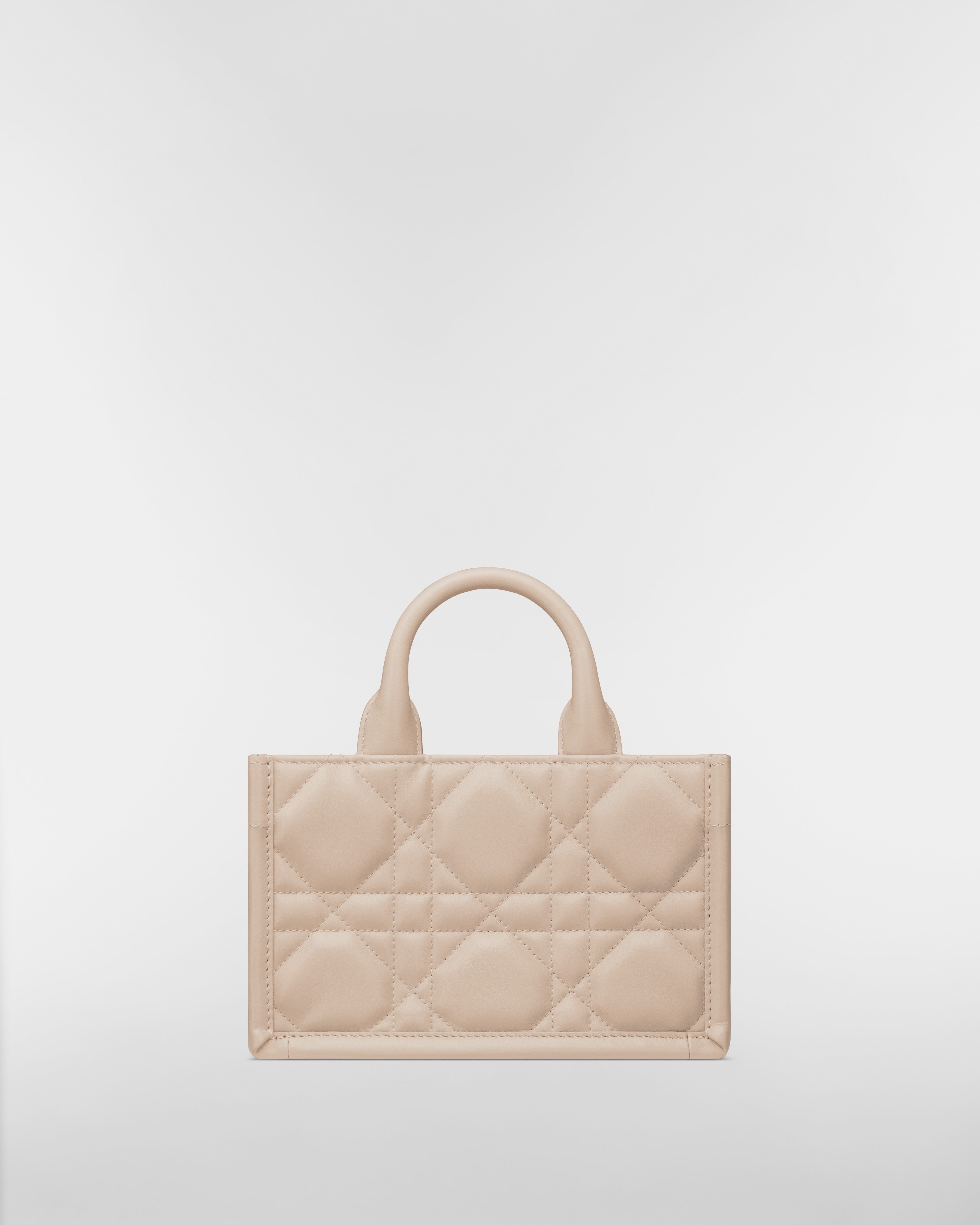 Borsa mini Dior Book Tote Pelle di vitello Macrocannage beige tenue (21,5 x 13 x 7,5 cm) E08