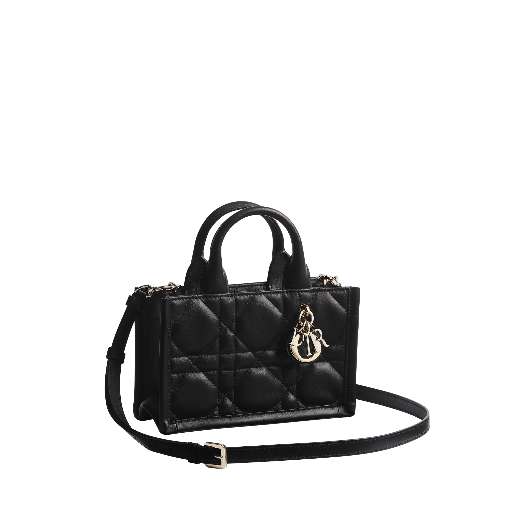 Mini Dior Book Tote Black Macrocannage Calfskin (21.5 x 13 x 7.5 cm) E03