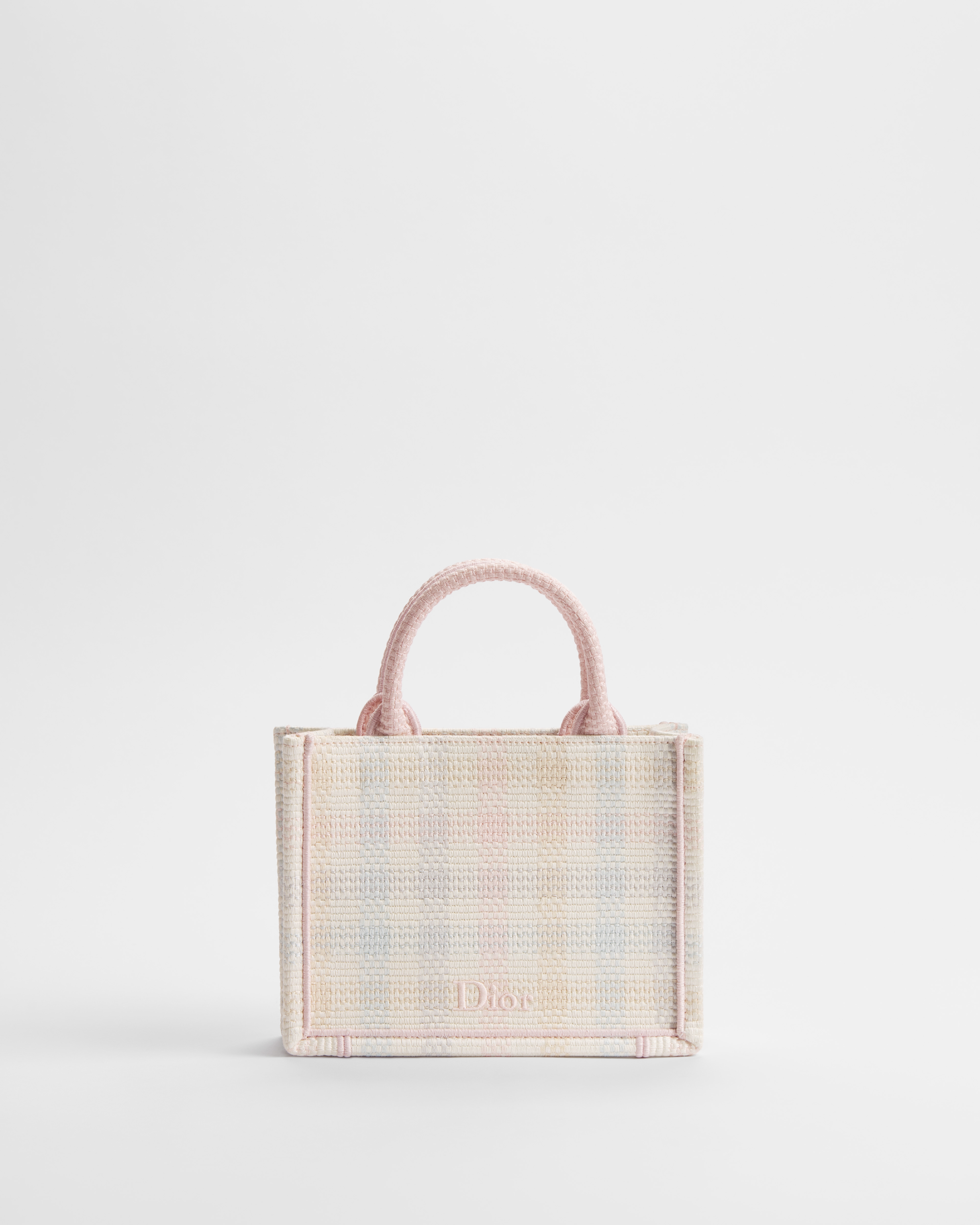 Sac Dior Book Tote Mini à bandoulière Dioriviera Broderie Dior Vichy multicolore (21 x 16 x 6,5 cm) E01