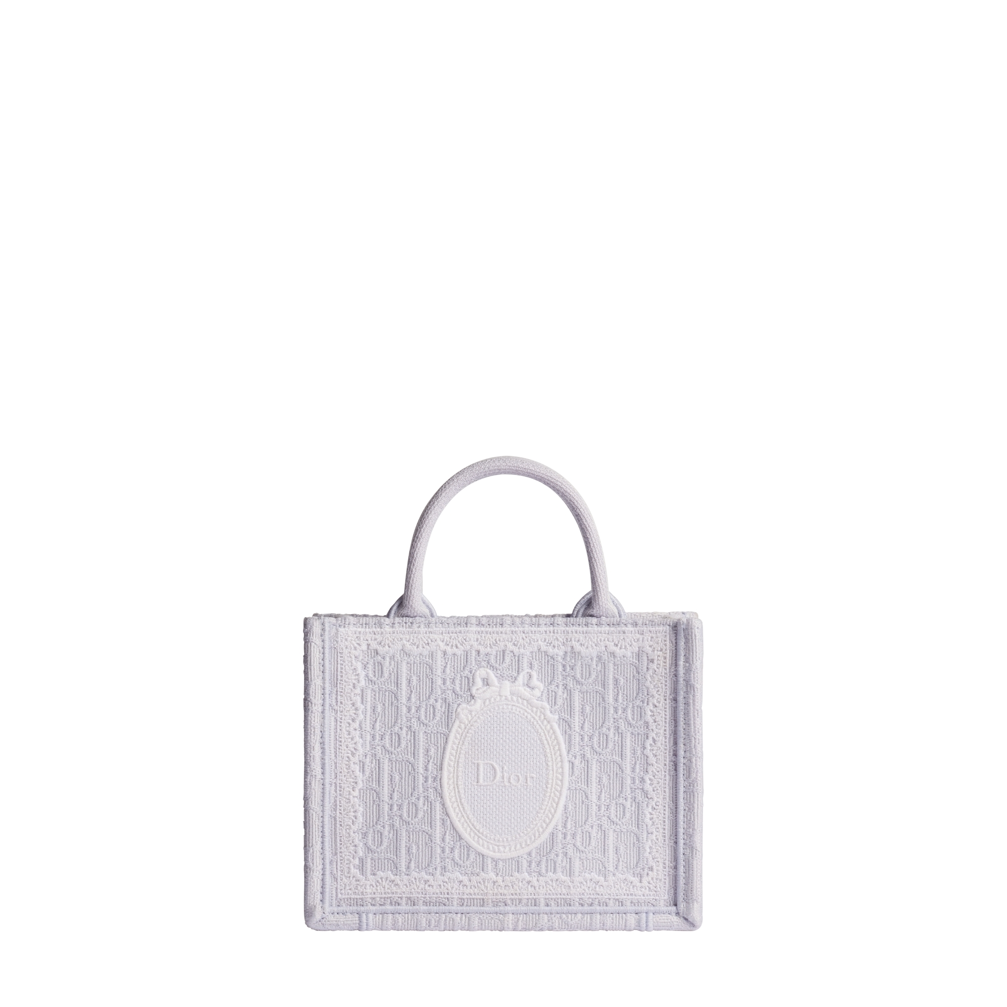  Purple Dior Oblique Embroidery with White Lace and Dior Médaillon (20.5 x 16 x 7 cm)