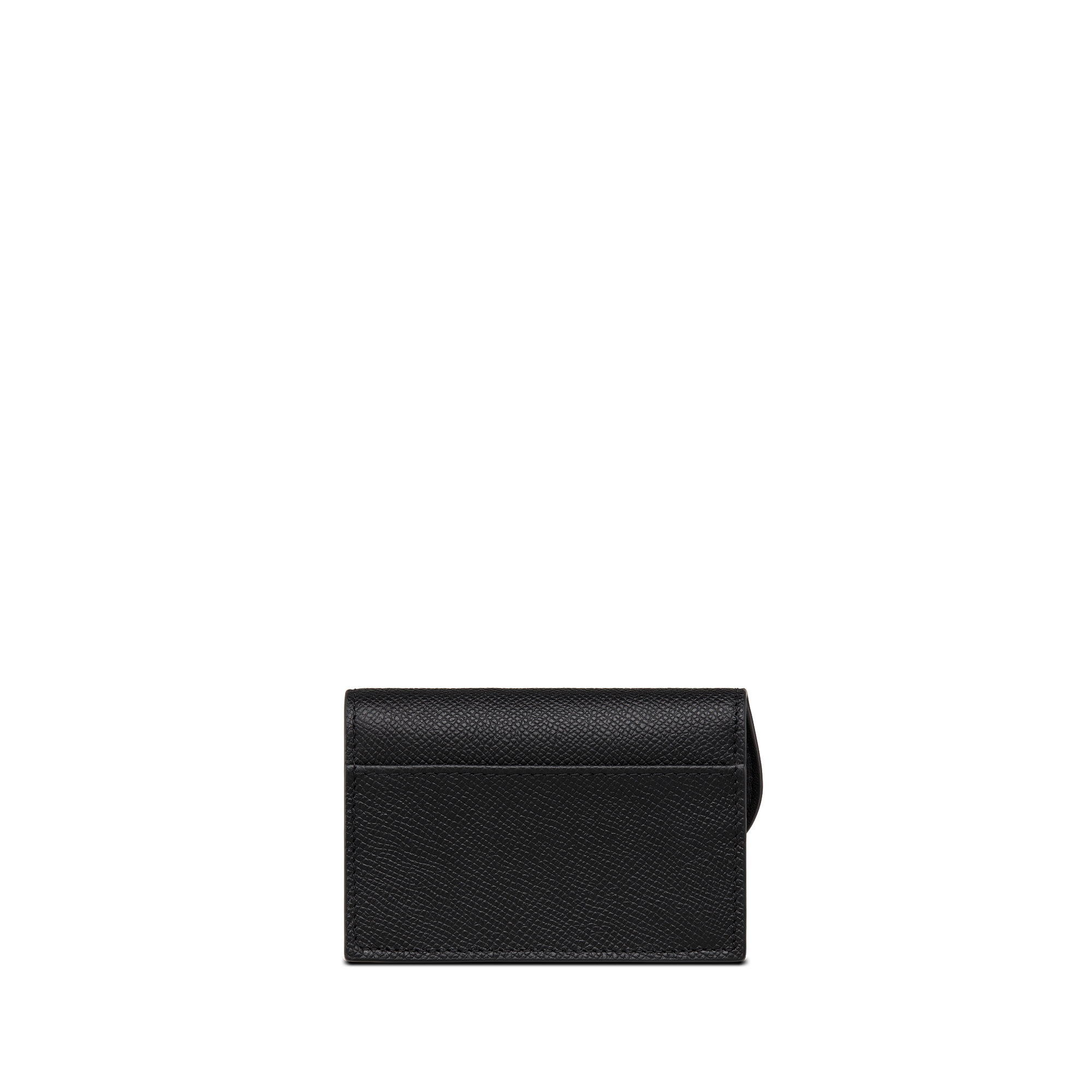 Saddle Bloom Card Holder Black Grained Calfskin E08