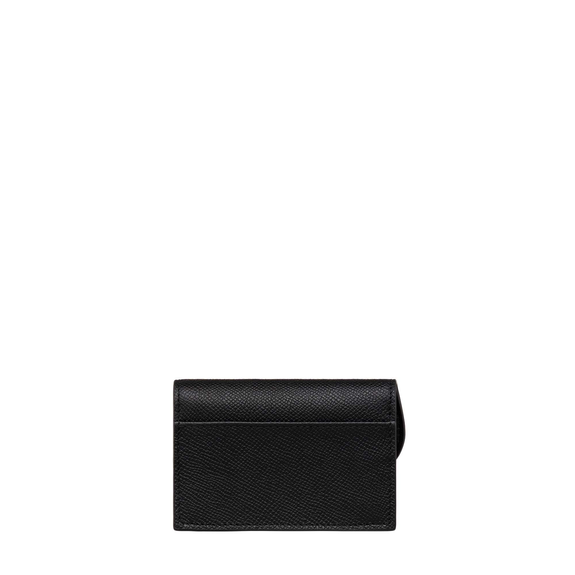 Saddle Bloom Card Holder Black Grained Calfskin E08