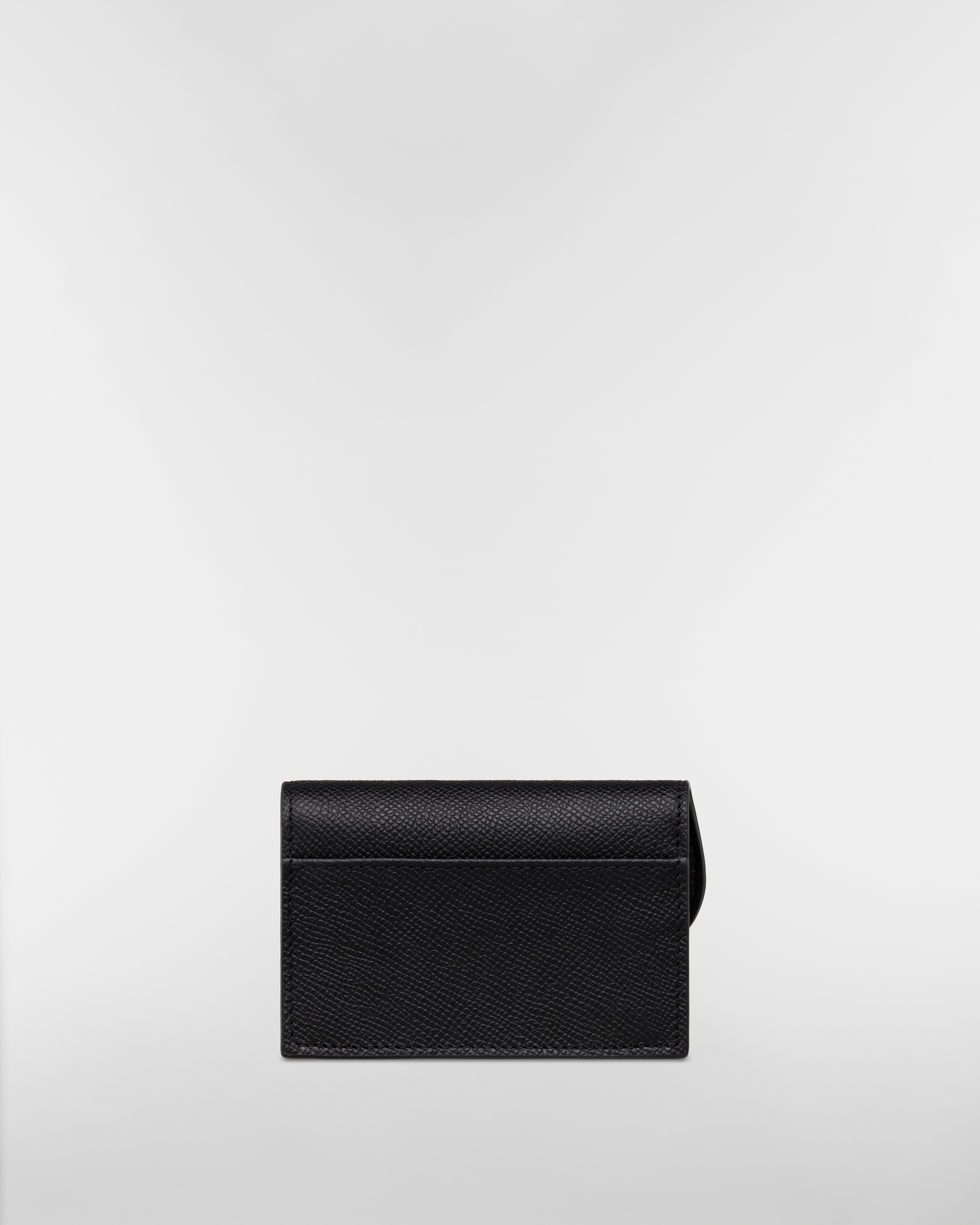 Saddle Bloom Card Holder Black Grained Calfskin E08