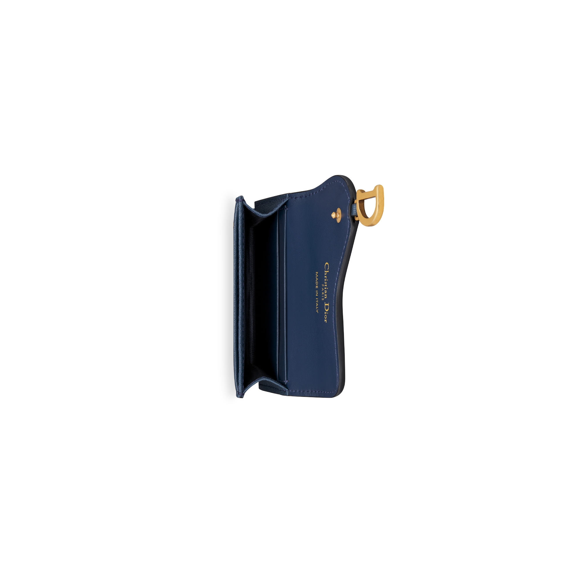 Porte-cartes Bloom Saddle Cuir de chèvre bleu océan E06