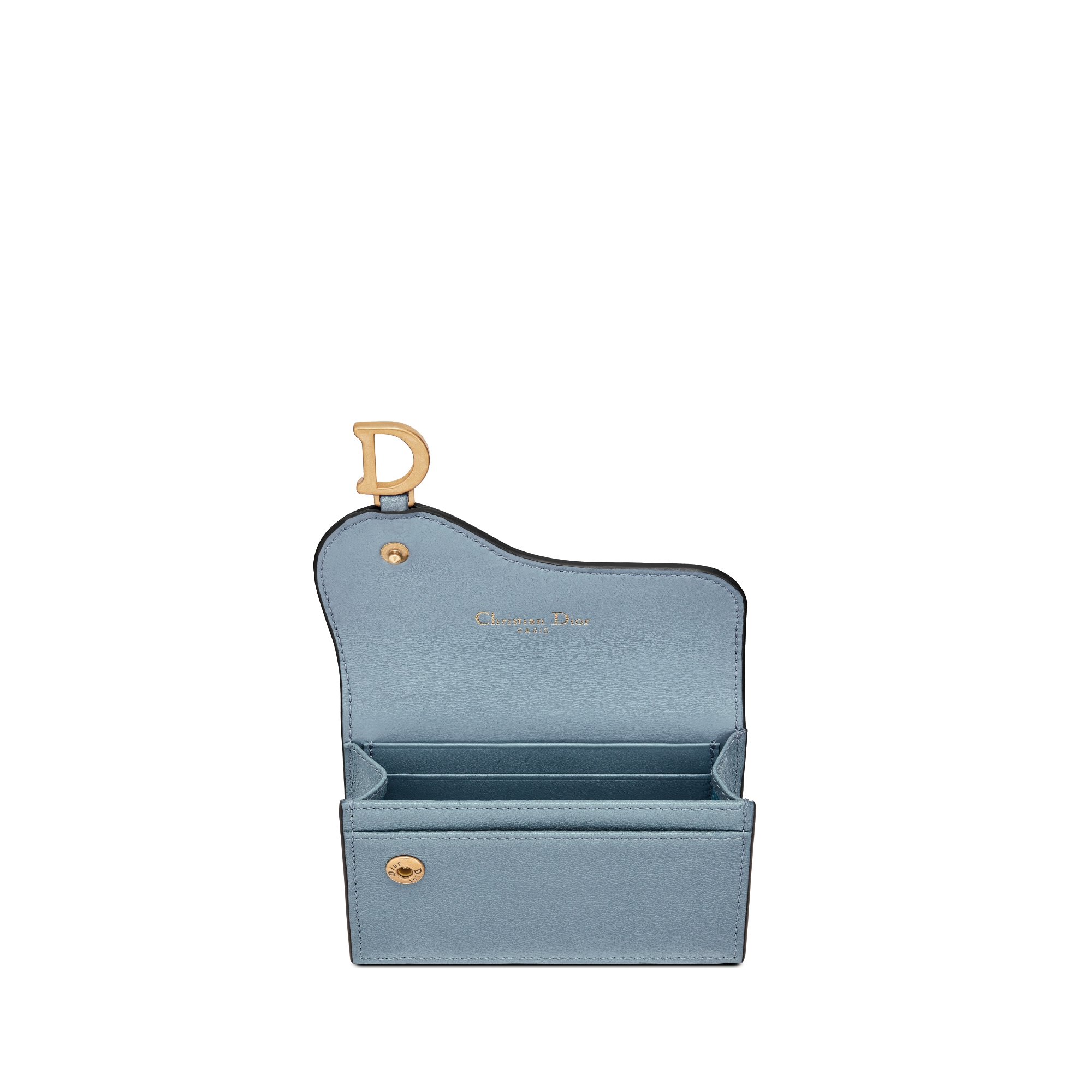 Saddle Bloom-kaarthouder Wolkenblauw geitenleer E06