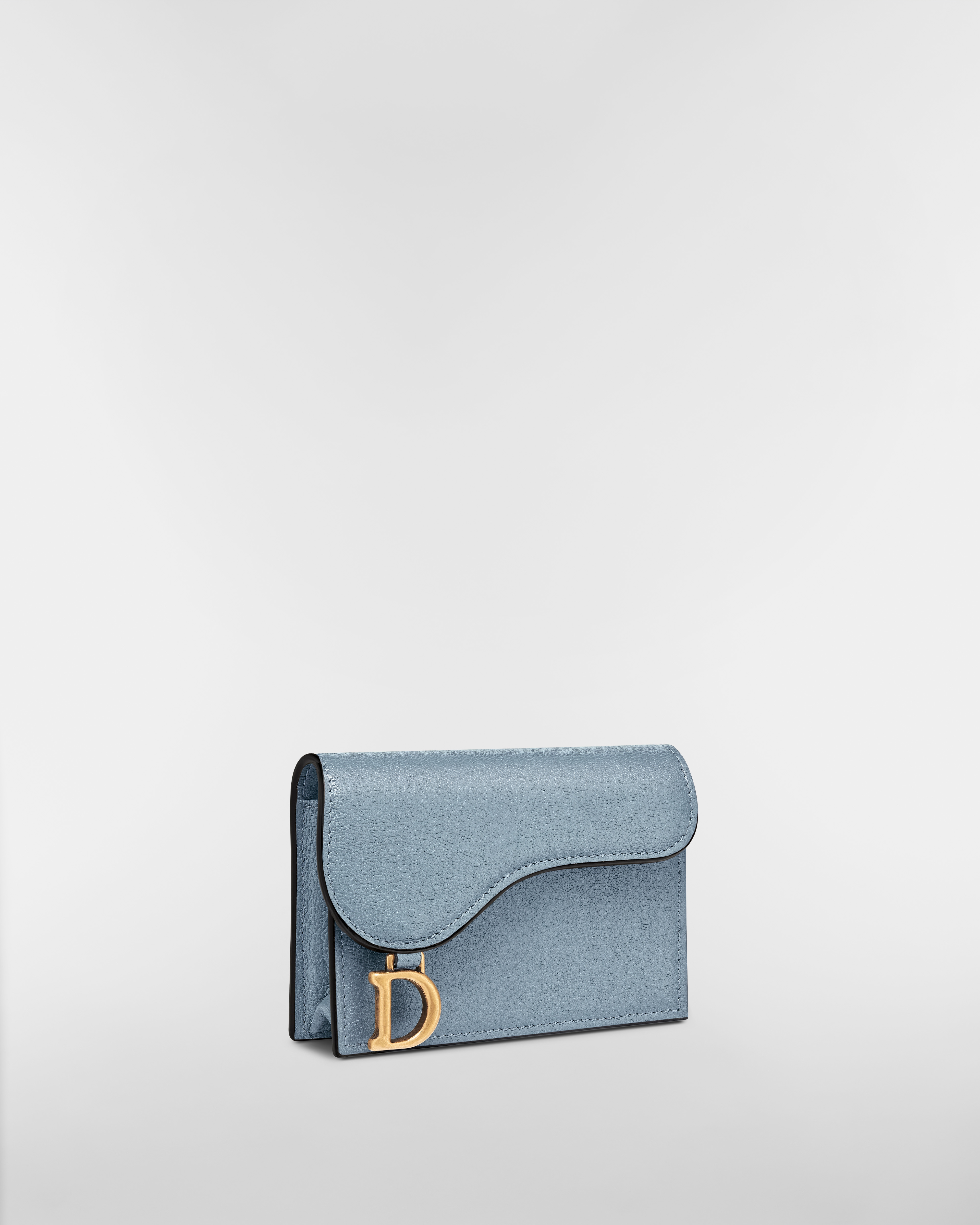 حاملة البطاقات Saddle Bloom جلد الماعز باللون الأزرق السحابي E03