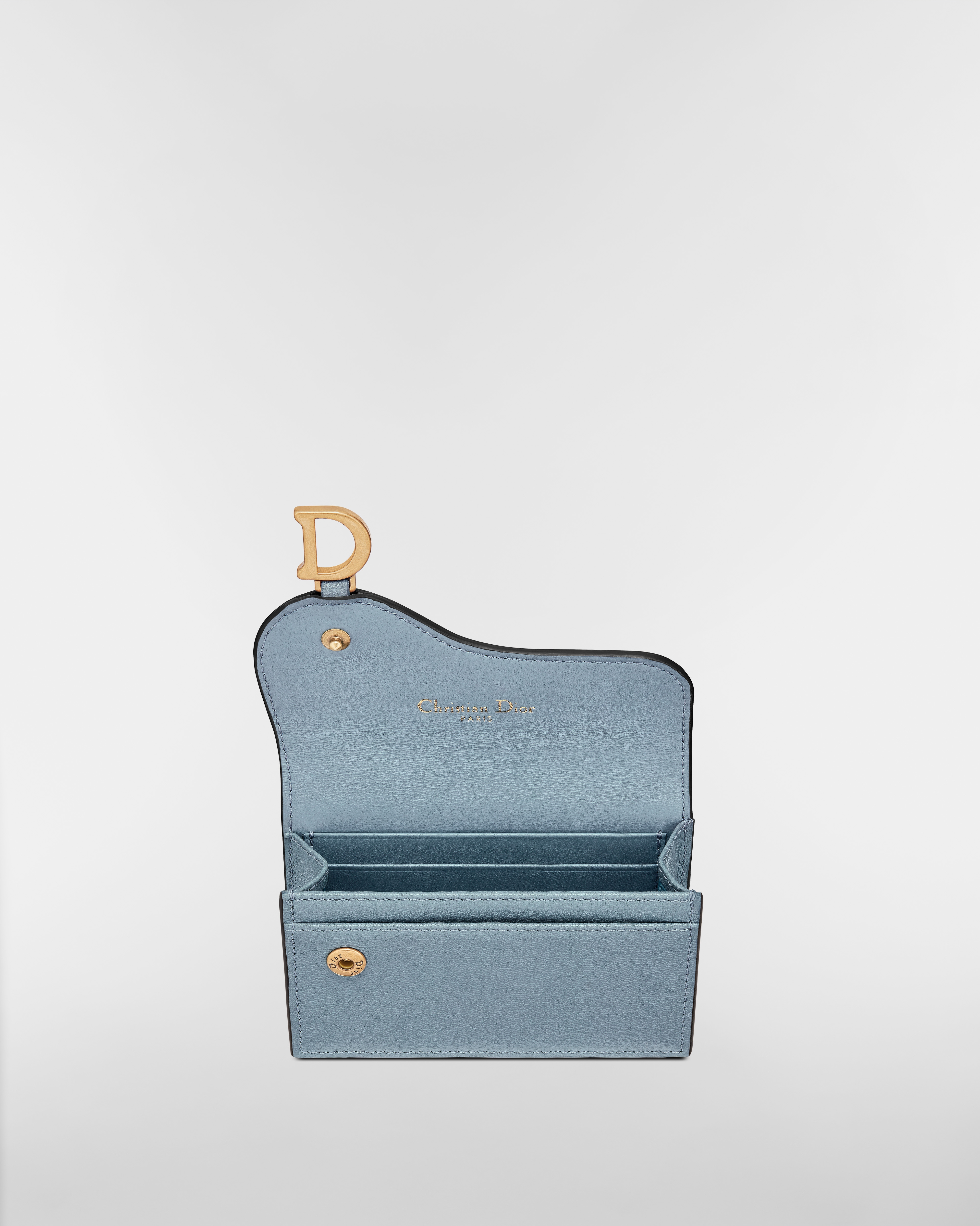 حاملة البطاقات Saddle Bloom جلد الماعز باللون الأزرق السحابي E06