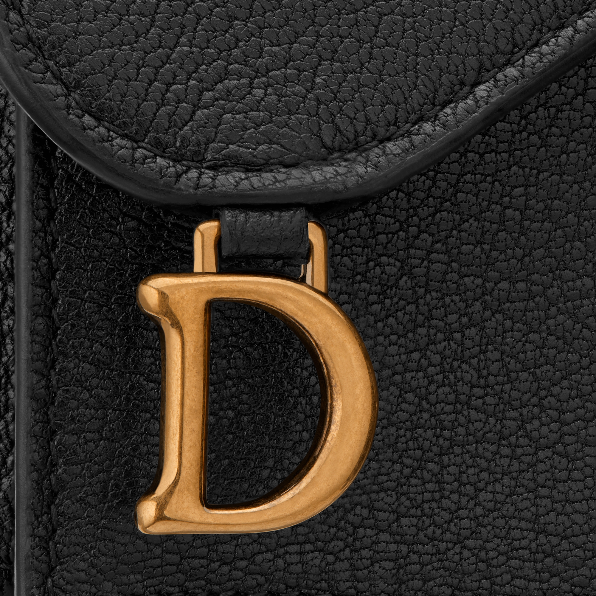 Porte-cartes Bloom Saddle Cuir de chèvre noir E09