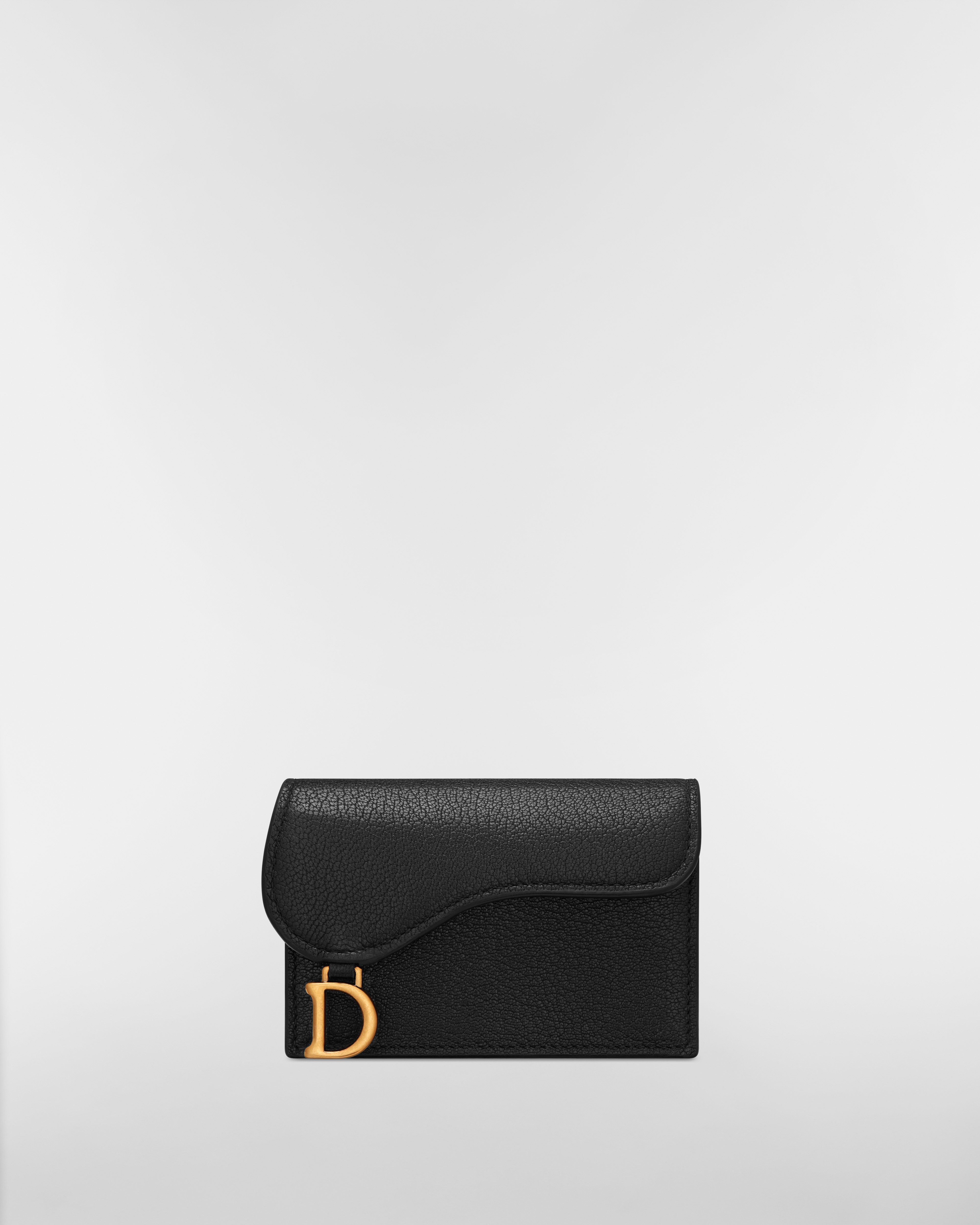 Portacarte Bloom Saddle Pelle di capra nera E01