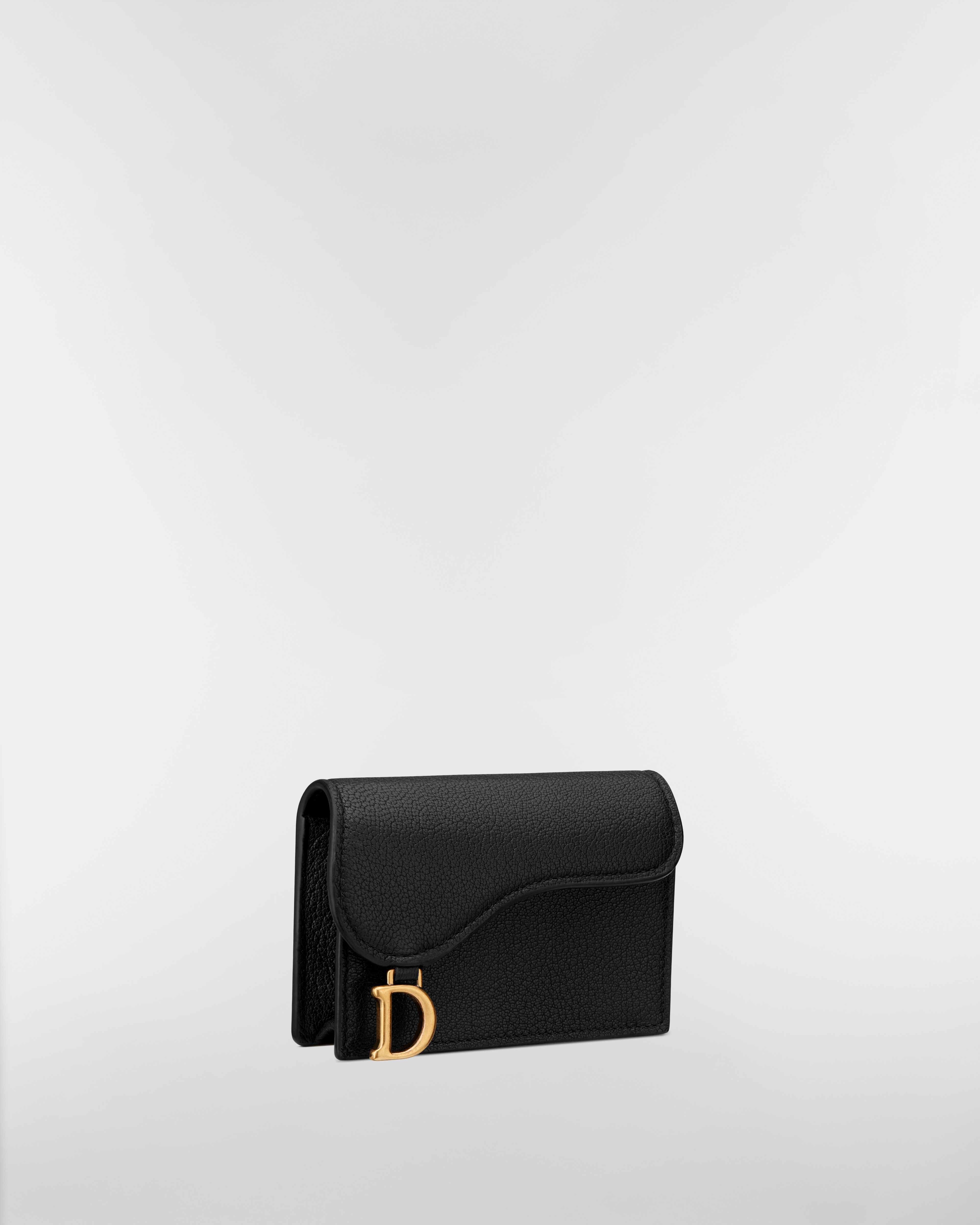 Portacarte Bloom Saddle Pelle di capra nera E03