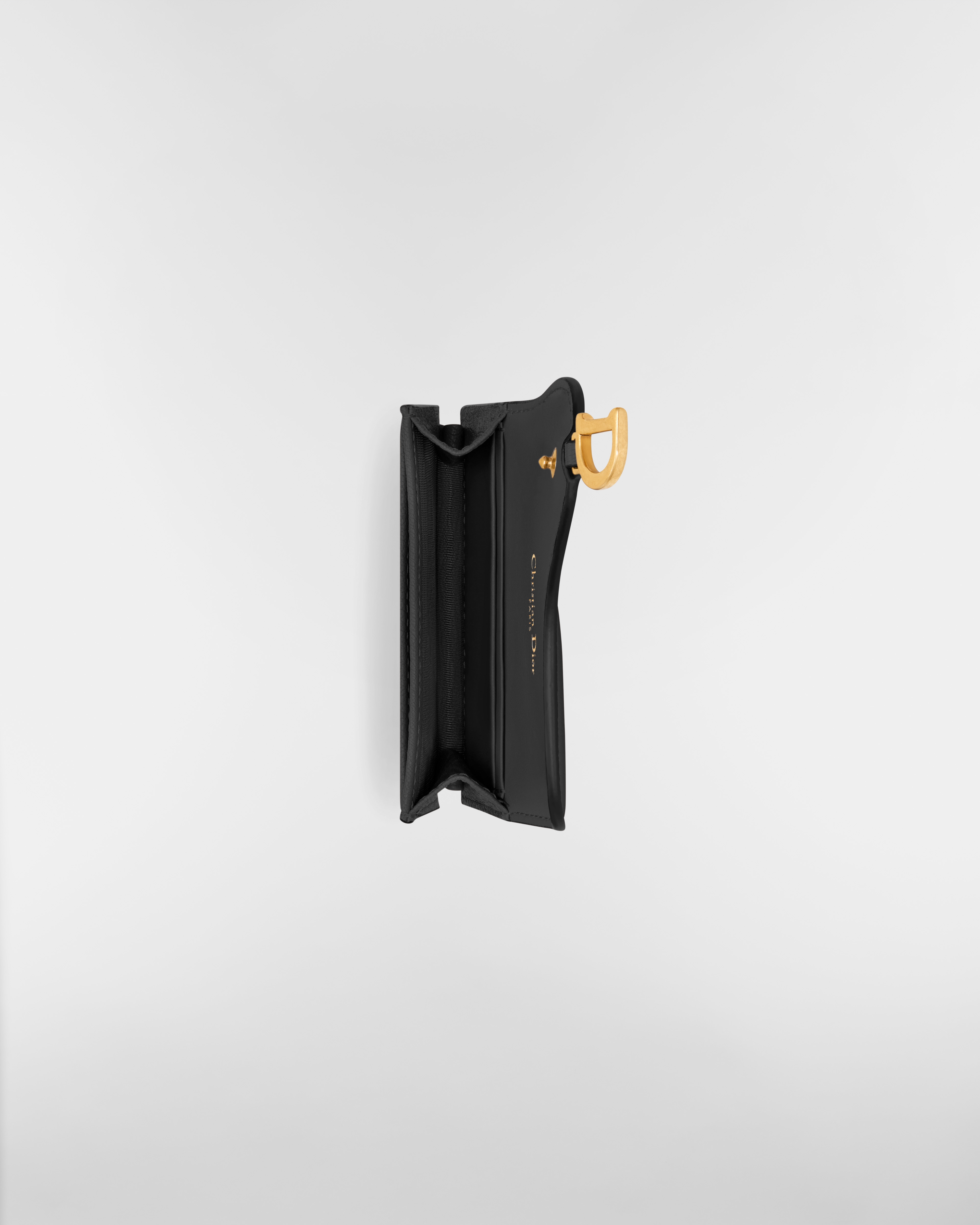 Portacarte Bloom Saddle Pelle di capra nera E06