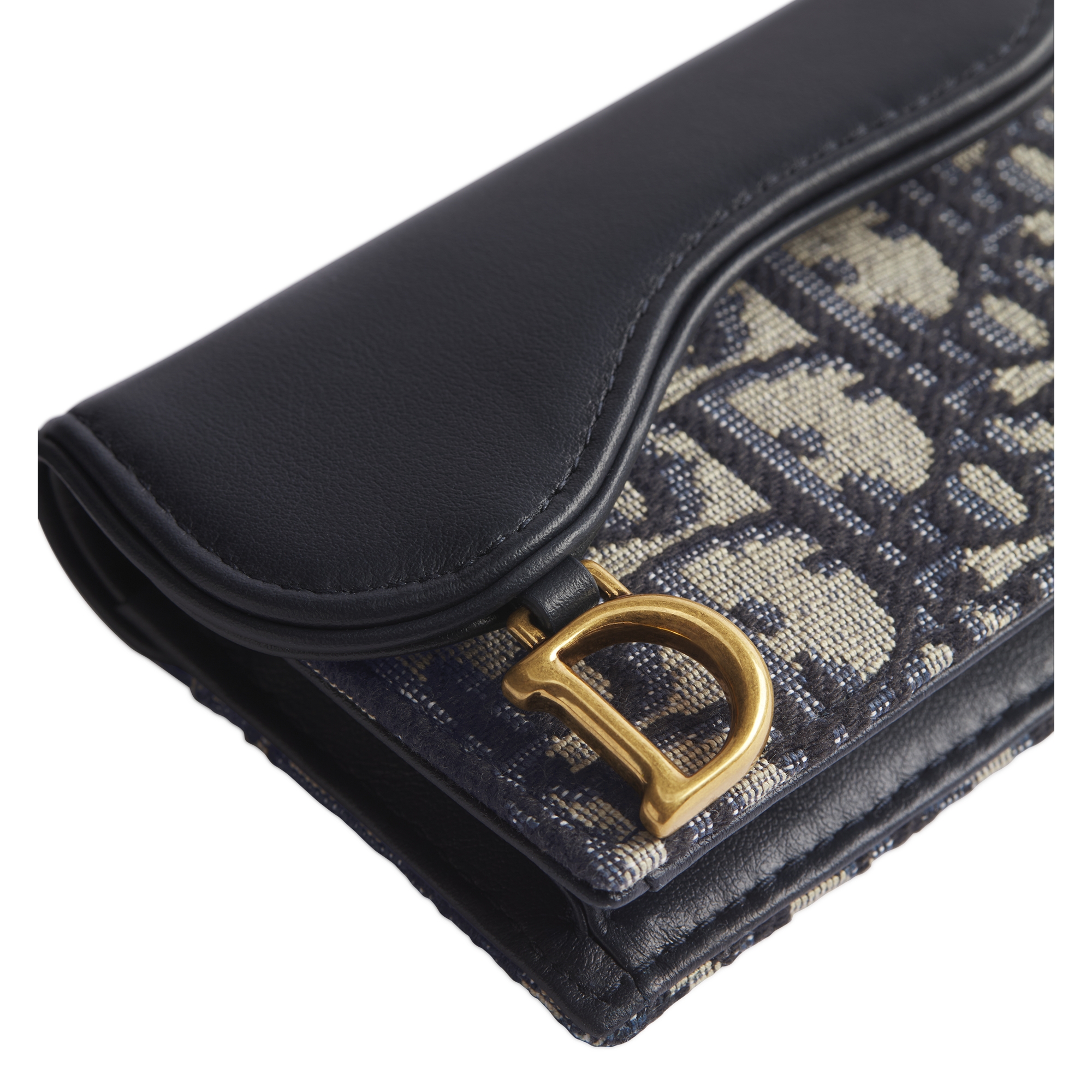 Saddle Bloom Card Holder Blue Dior Oblique Jacquard and Smooth Calfskin E09