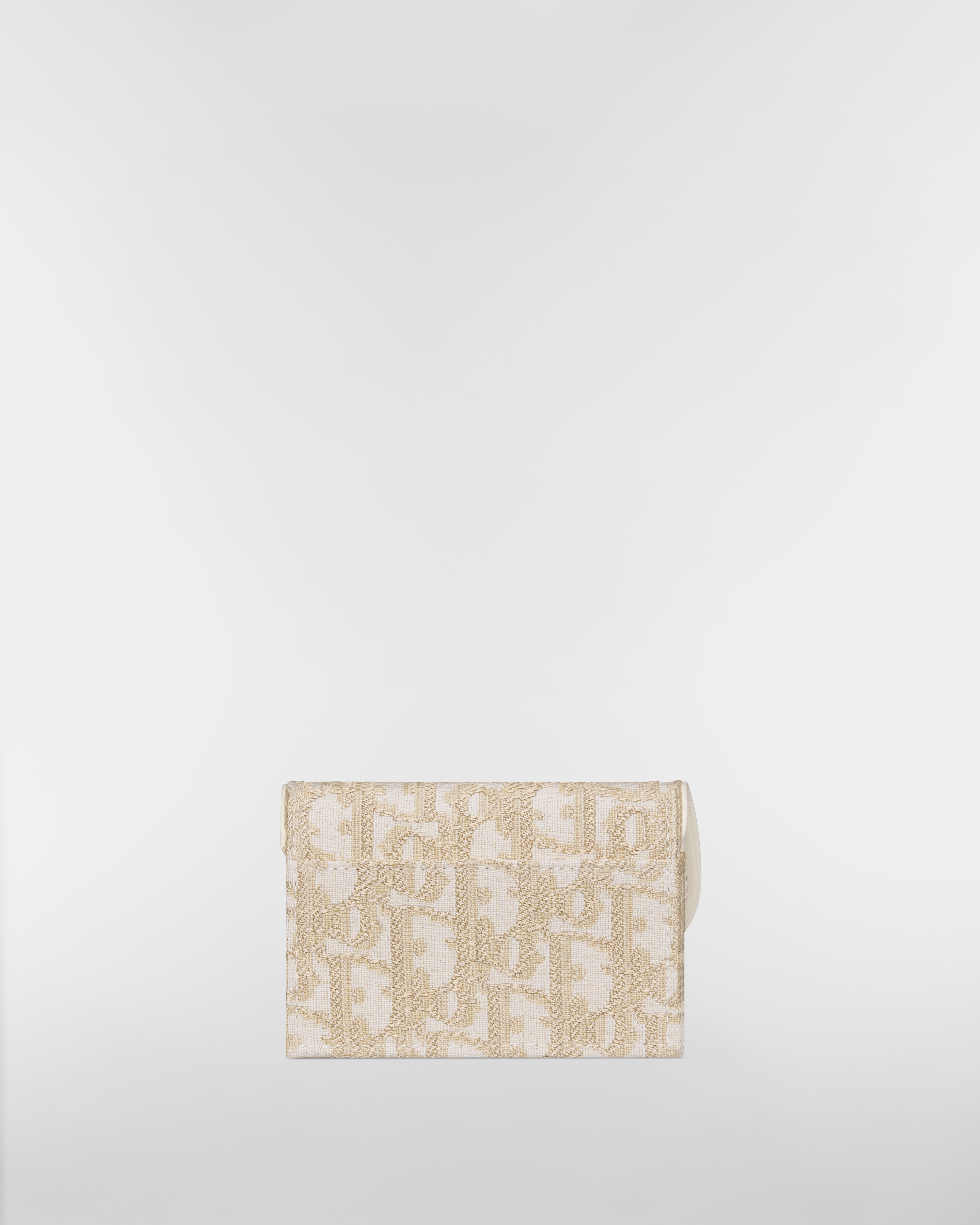 Saddle Bloom Card Holder Gold-Tone Dior Oblique Jacquard E08