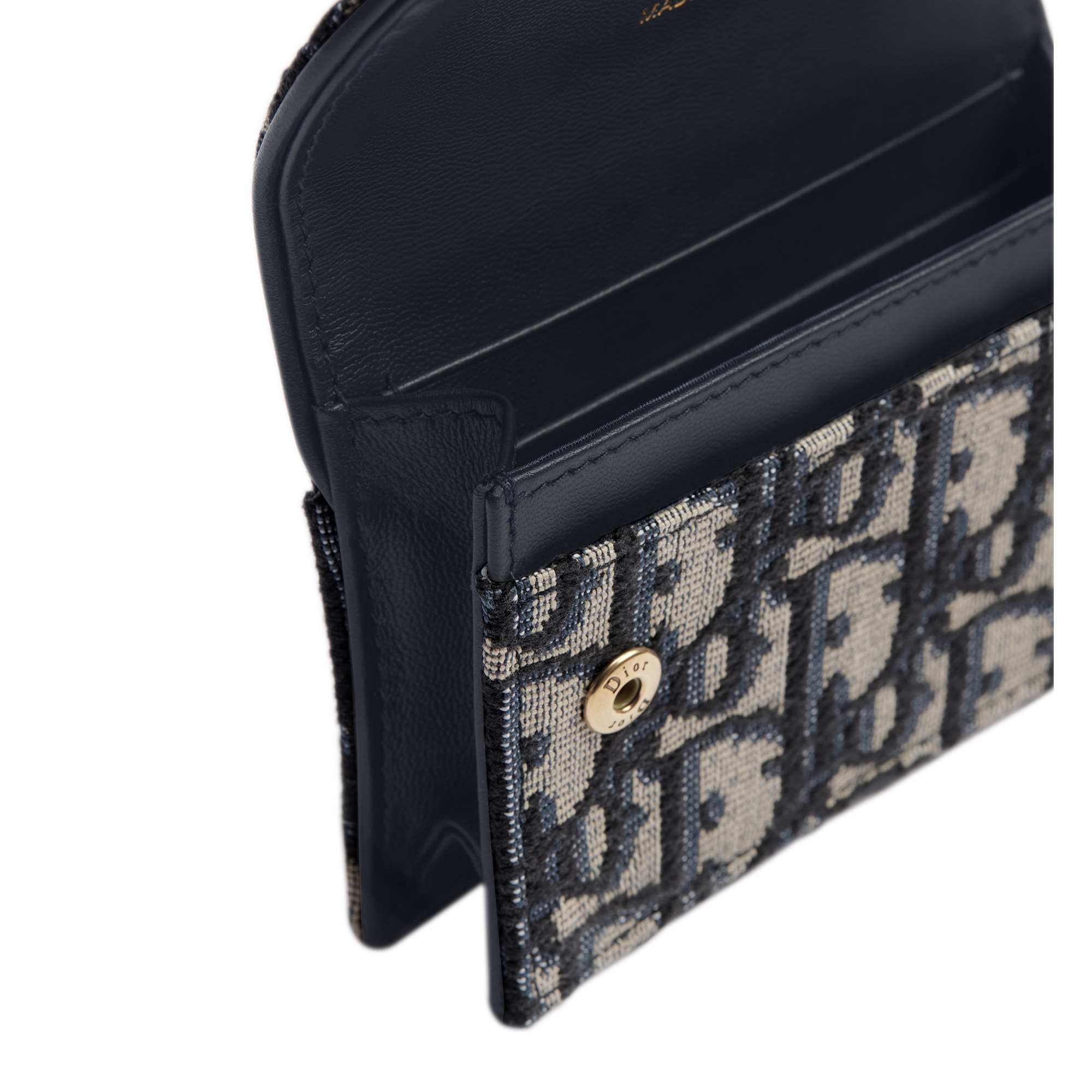 Saddle Bloom Card Holder Blue Dior Oblique Jacquard E10